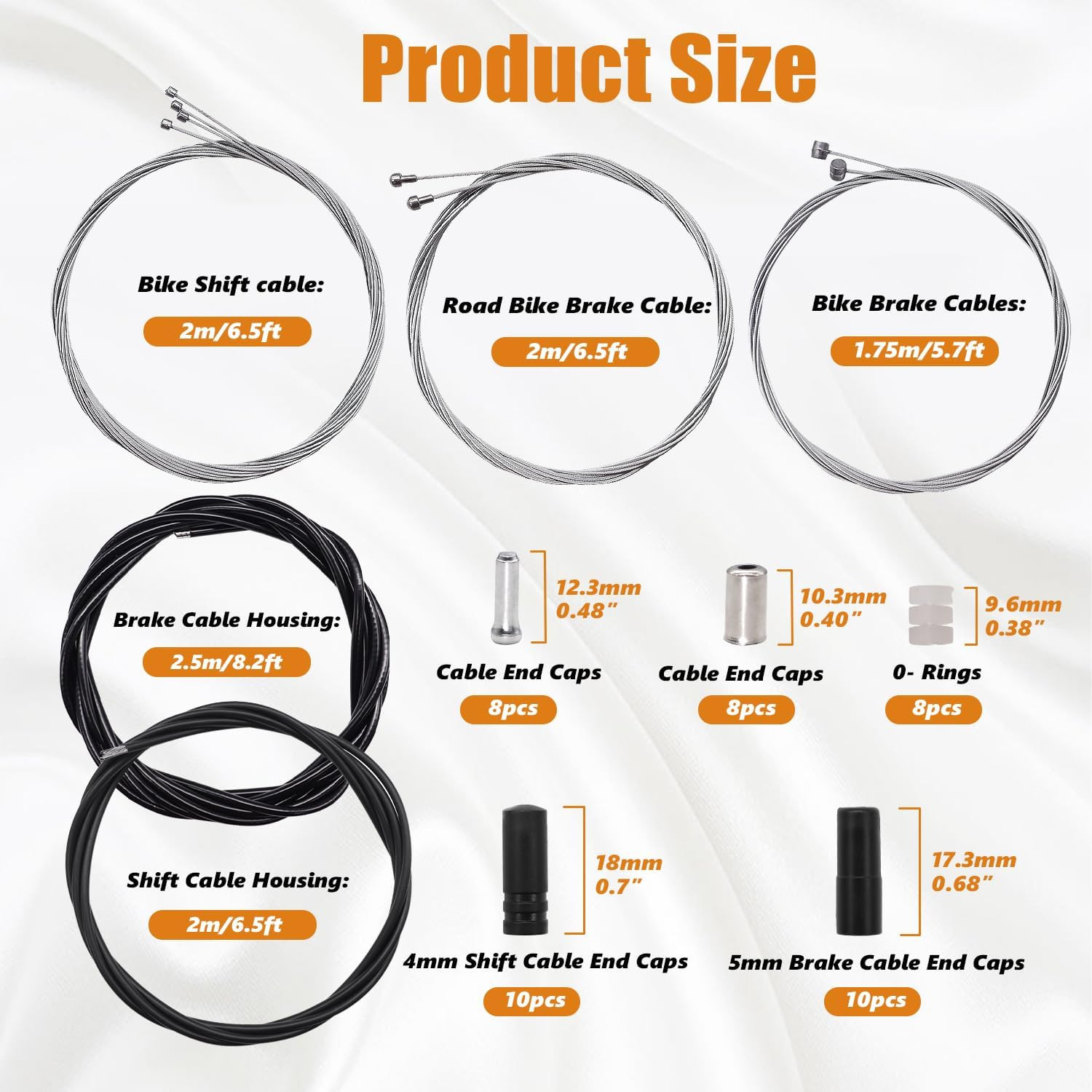 Mannk Universal Bicycle Cable Kit – Shift & Brake Cable Housing with End Caps &