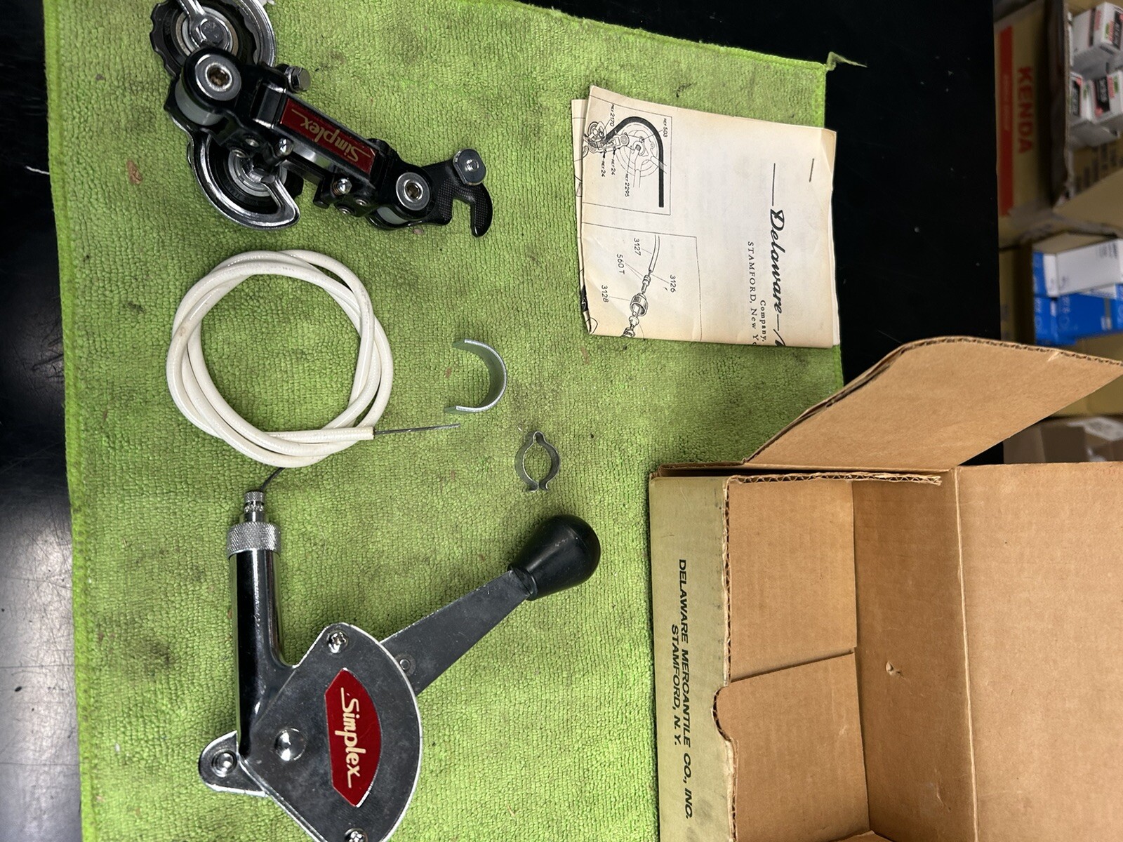 RARE VINTAGE SIMPLEX 5 SPEED STICK SHIFT LEVER RED MUSCLE BIKE IN BOX