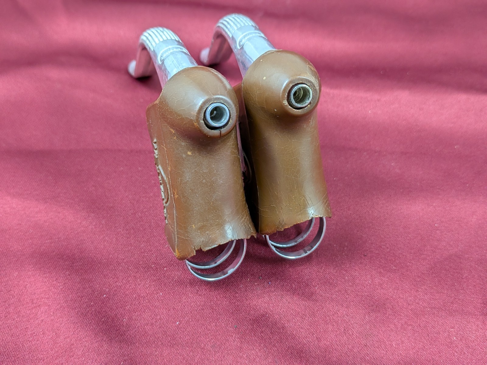 Weinmann Road Brake Levers Non-Aero Quick Release Brown Hoods BL82