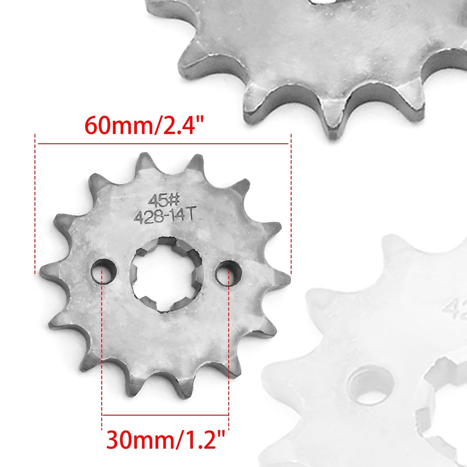 428 Chain ATV Motorcycle Rear Sprocket (41 Tooth), Front Sprocket (14 Tooth, …