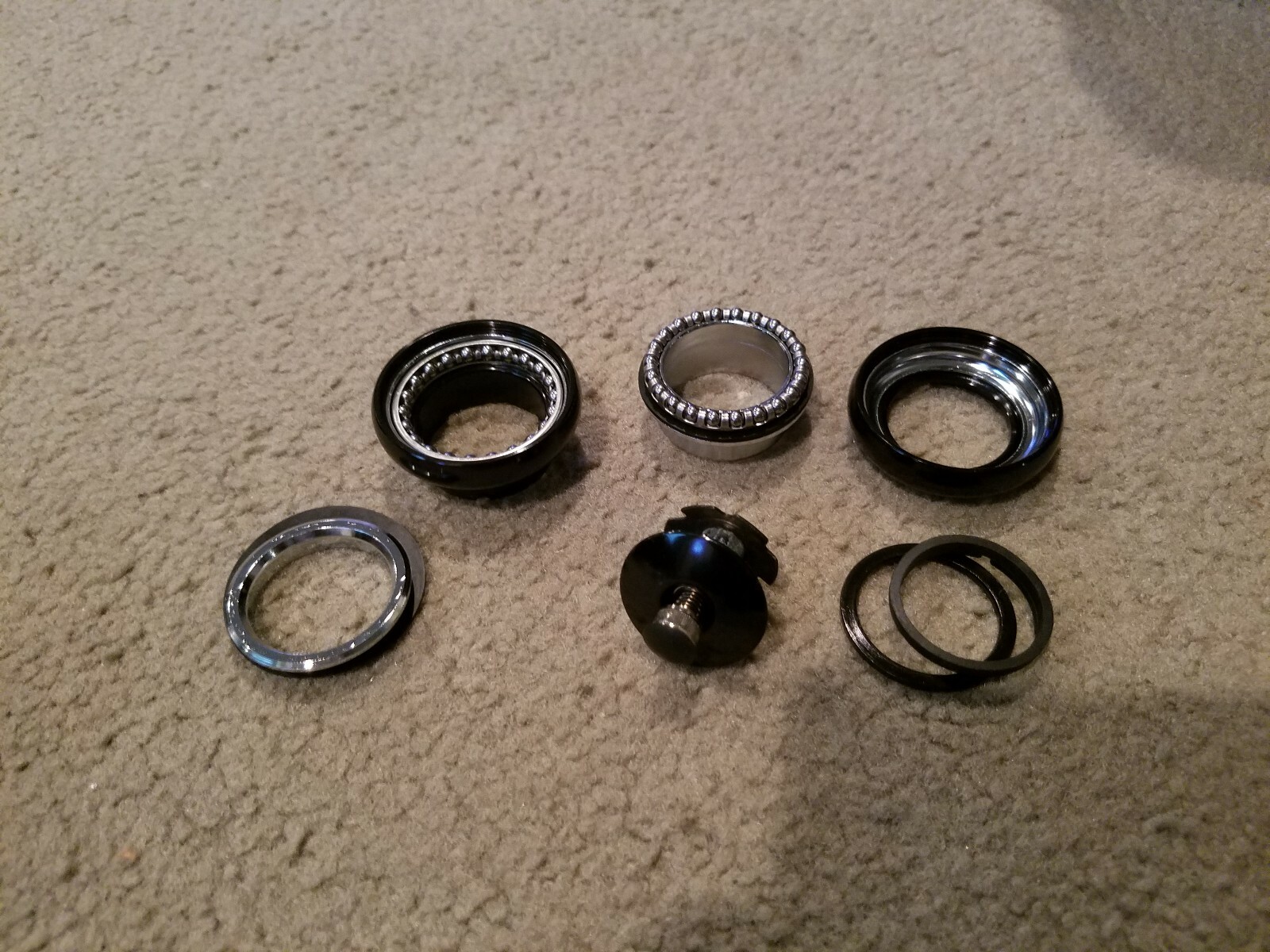 NEW BICYCLE THREADLESS HEADSET 1 & 1/8X34X30MM BLACK FOR THREADLESS FORK SETUP