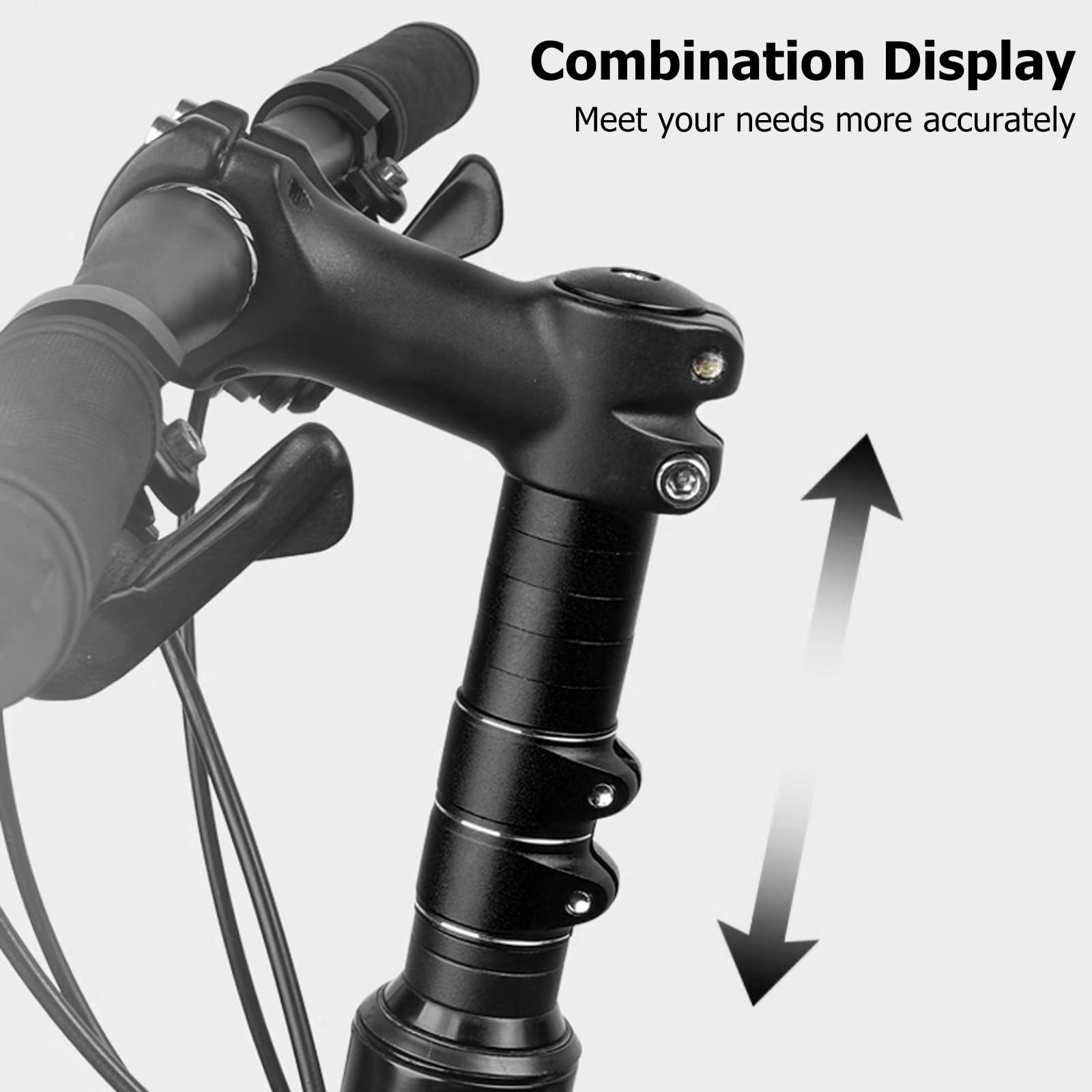 Adjustable Bike Stem Riser – 28.6mm Handlebar Extender, Increases Height Up to 5