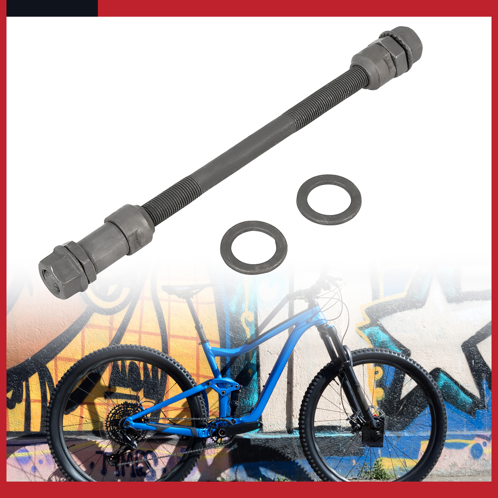 Universal 9.5mm Bicycle Wheel Hub Axle Rear Axle Solid Shaft Black Pack of 1