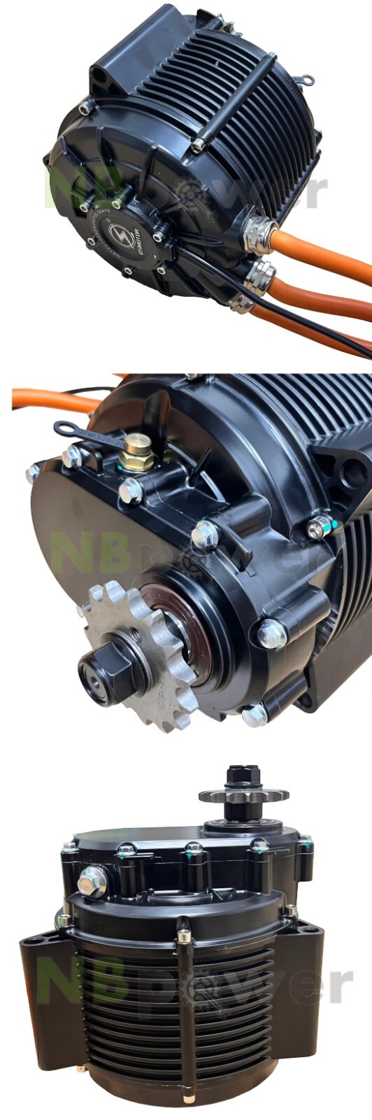 QS165 60H 10KW PMSM Mid Drive Motor with 1:2.37 Gearbox with ND721200 controller