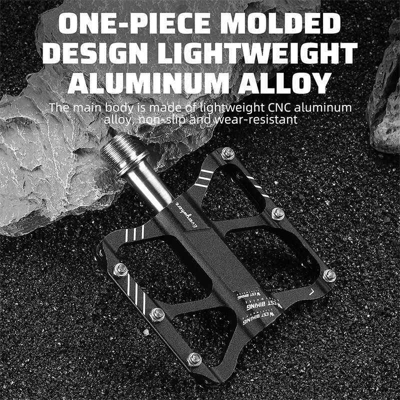 WEST BIKING Ultralight Titanium Bicycle Pedals Road Bike Flat Pedals 3 Bearings
