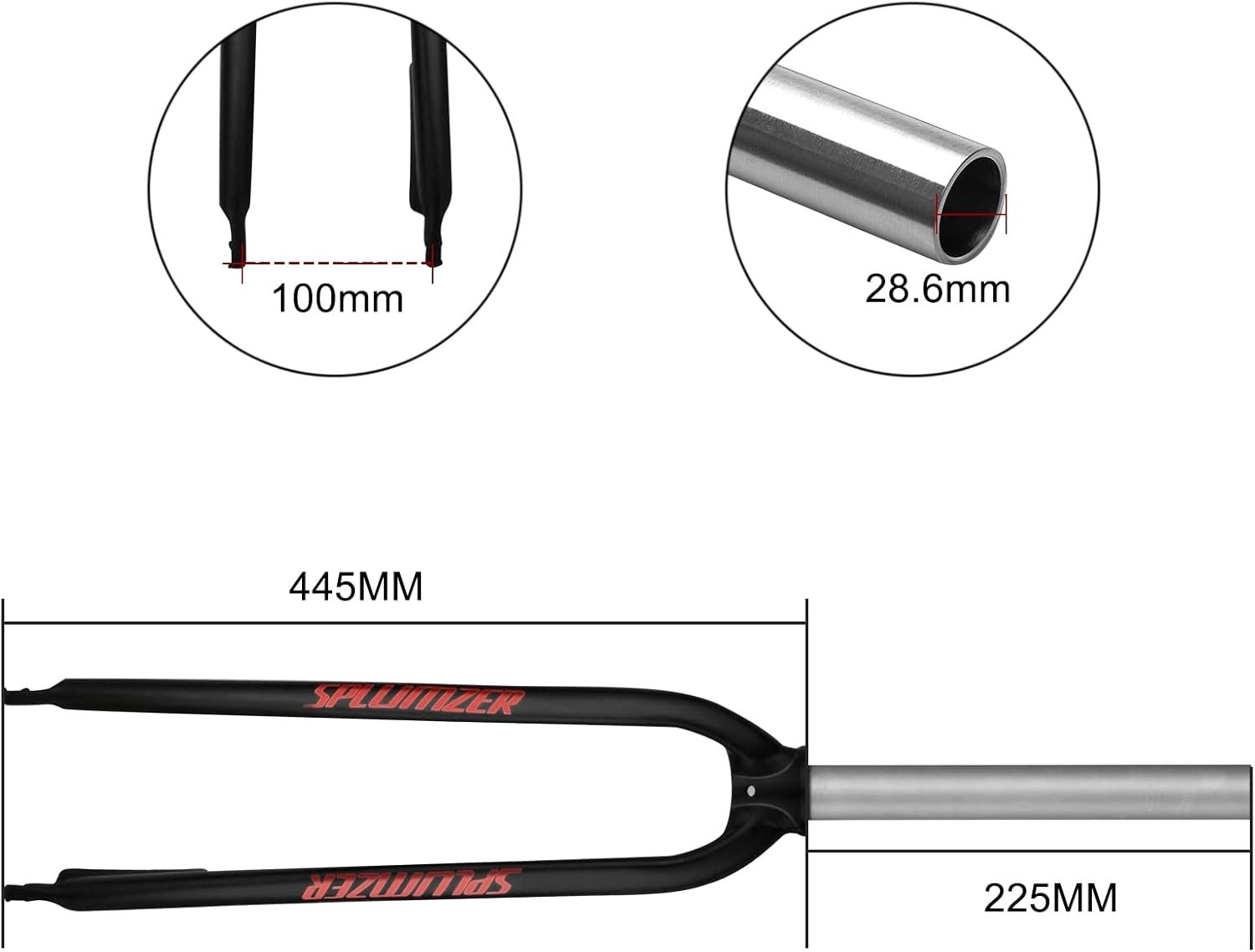 1-1/8″ 26/27.5/29″ Aluminum Alloy Rigid Disc Brake MTB Fork,Mountain Bike Forks