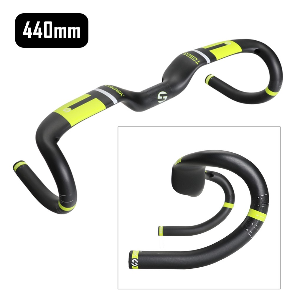 TOSEEK Carbon Fiber Road Bike Rise Handlebar Racing Drop Bar Handlebars 31.8mm