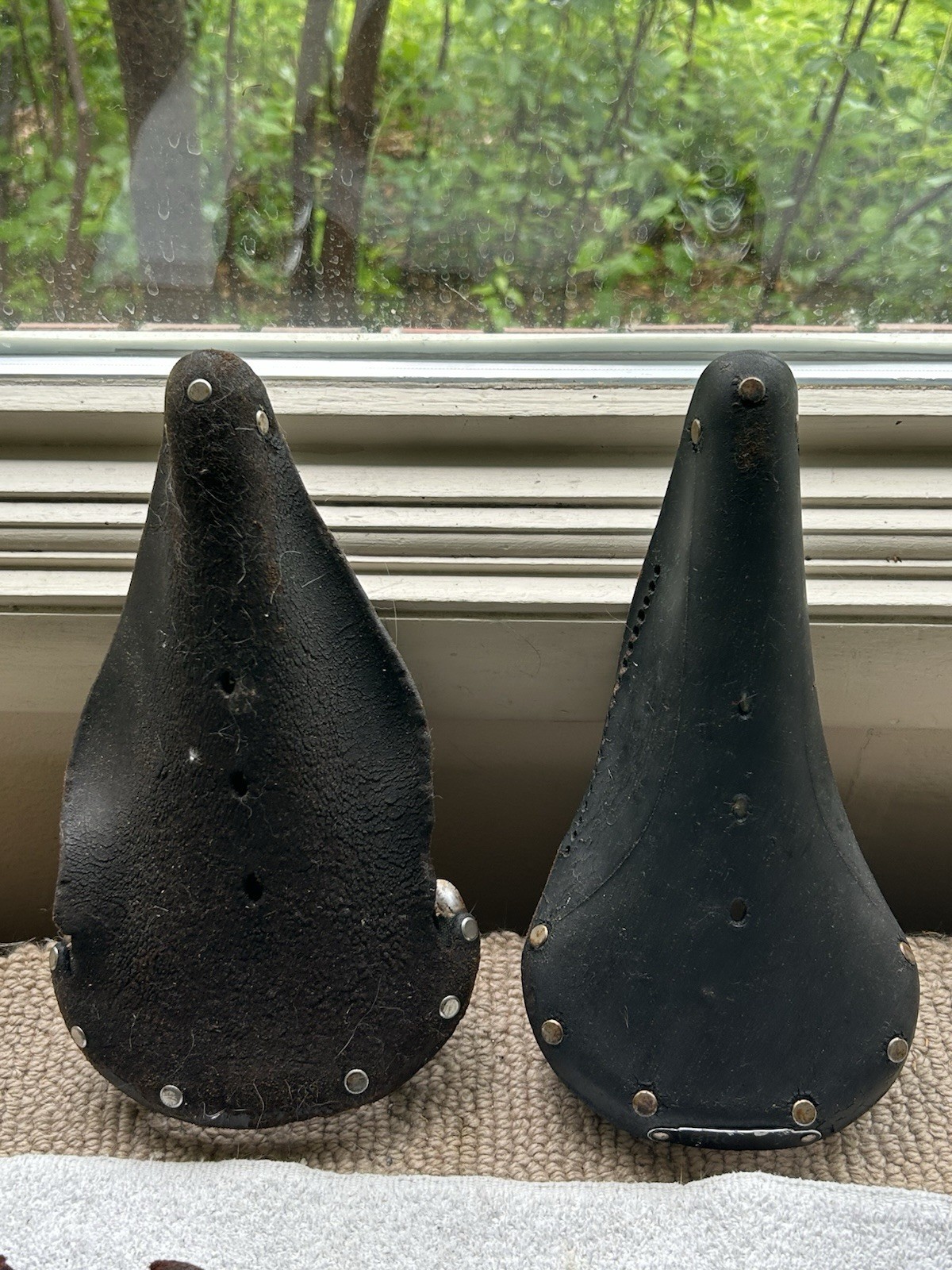 Vintage Brooks saddle parts for restoration-3 saddles and various parts