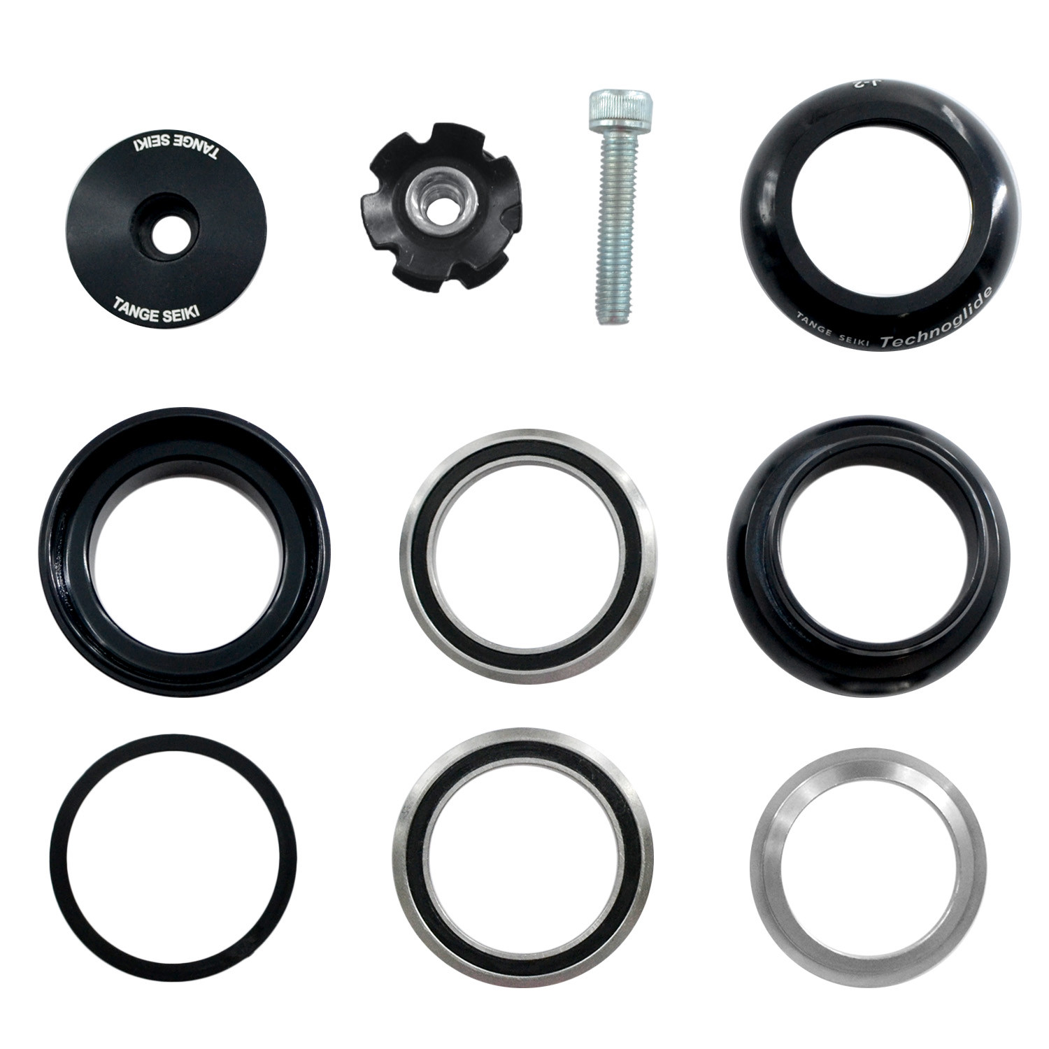 Tange Seiki Technoglide J-2 Headset 1 1/8 Inch with Top Cap , Black