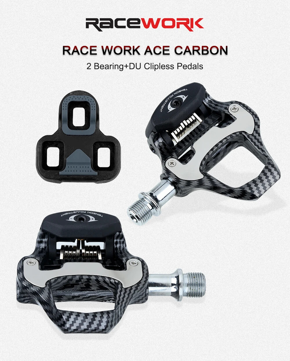 Road Racing Bicycle Footrest Cleat Pedal Carbon Fiber Footrest with Spd Clip