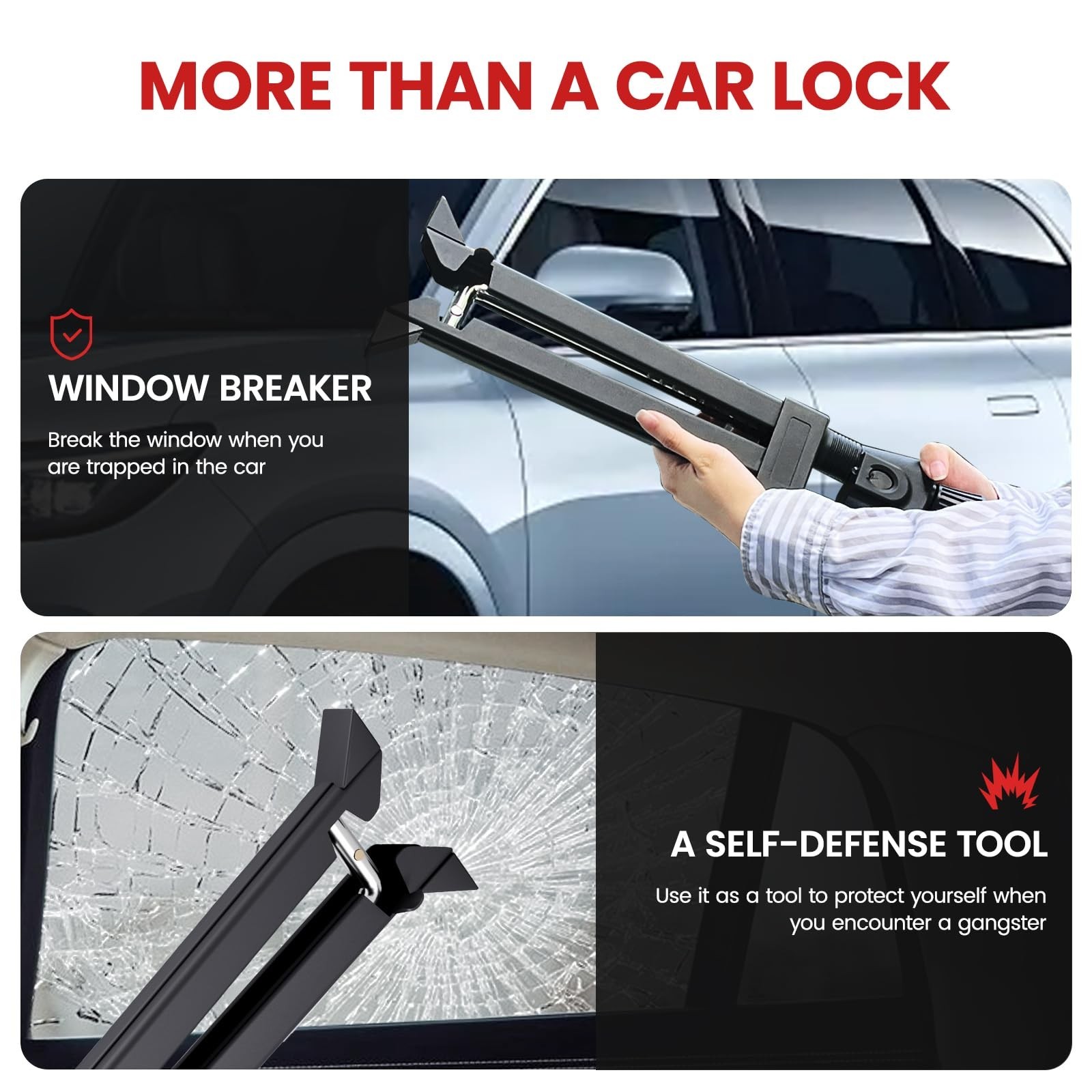 Brake Pedal Lock, Car Anti Theft Device, Heavy-Duty Retractable Car Theft Pre…