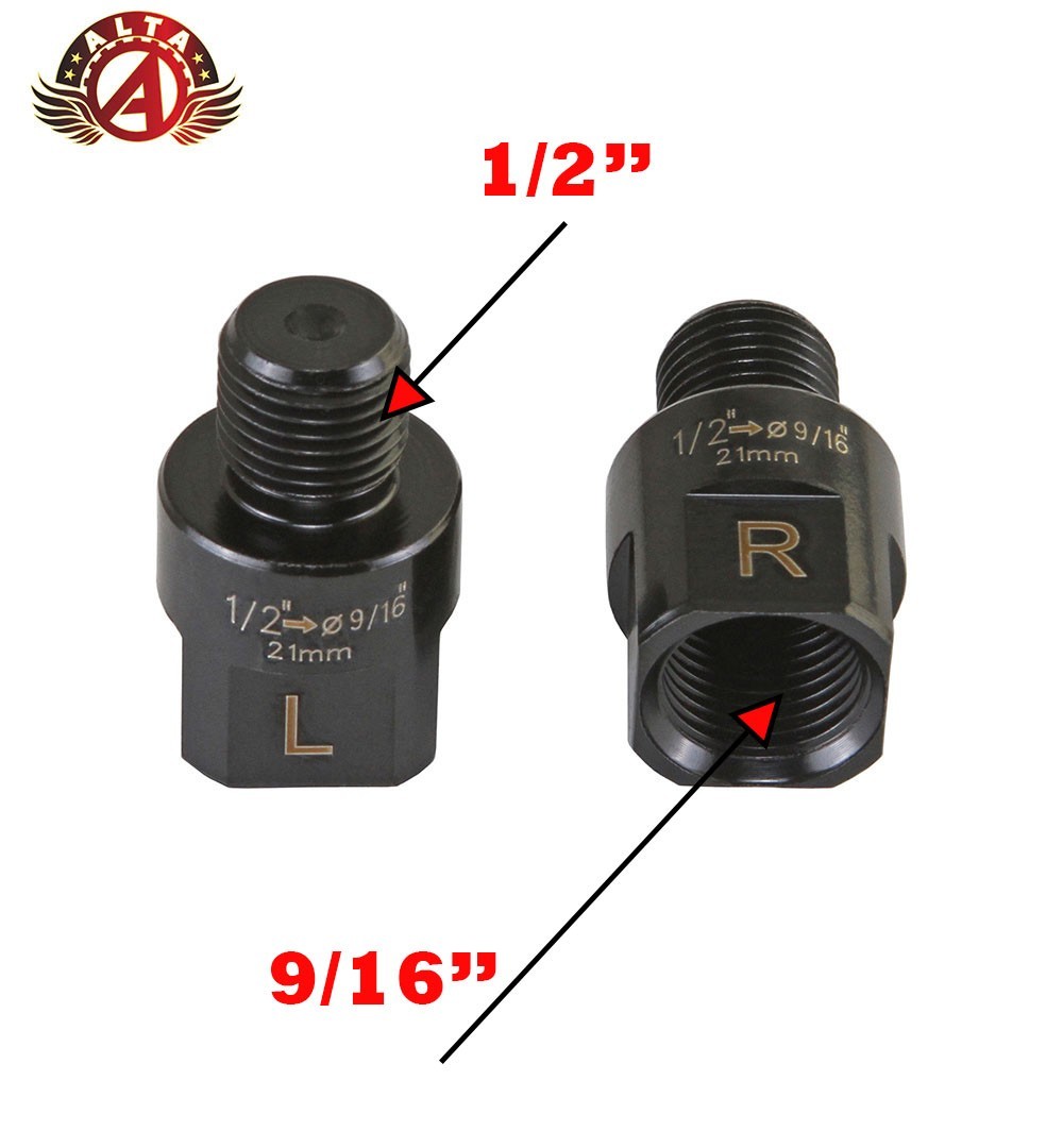 ALTA Bicycle Pedal Adapter Converter Fits 1/2″ Cranks & 9/16″ Bike Pedals