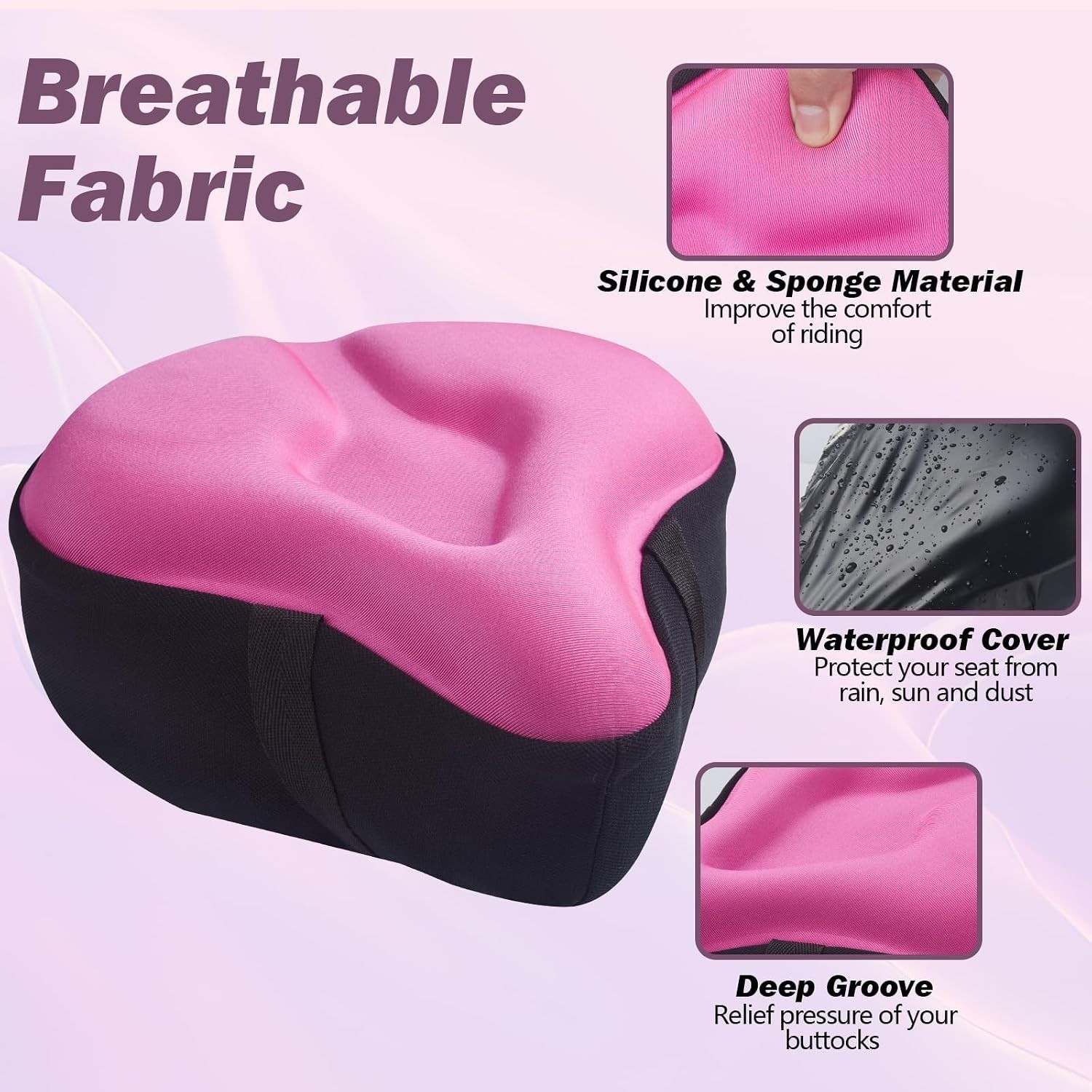Large Gel Padded Bike Seat Cover – Compatible with Peloton & Mountain Bikes