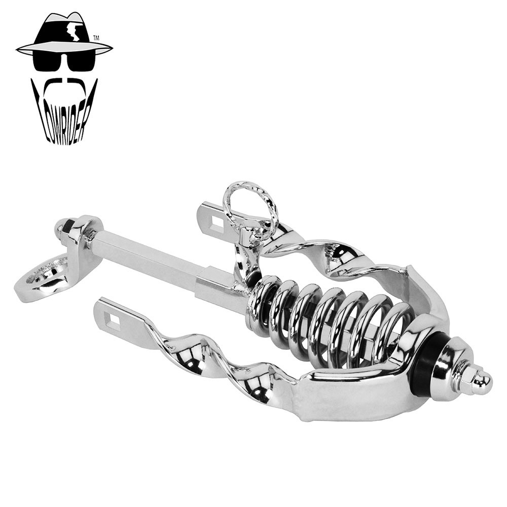ORIGINAL LOWRIDER 1-Hole Slammer Kit Flat Twisted Springer Fork Crown Chrome.