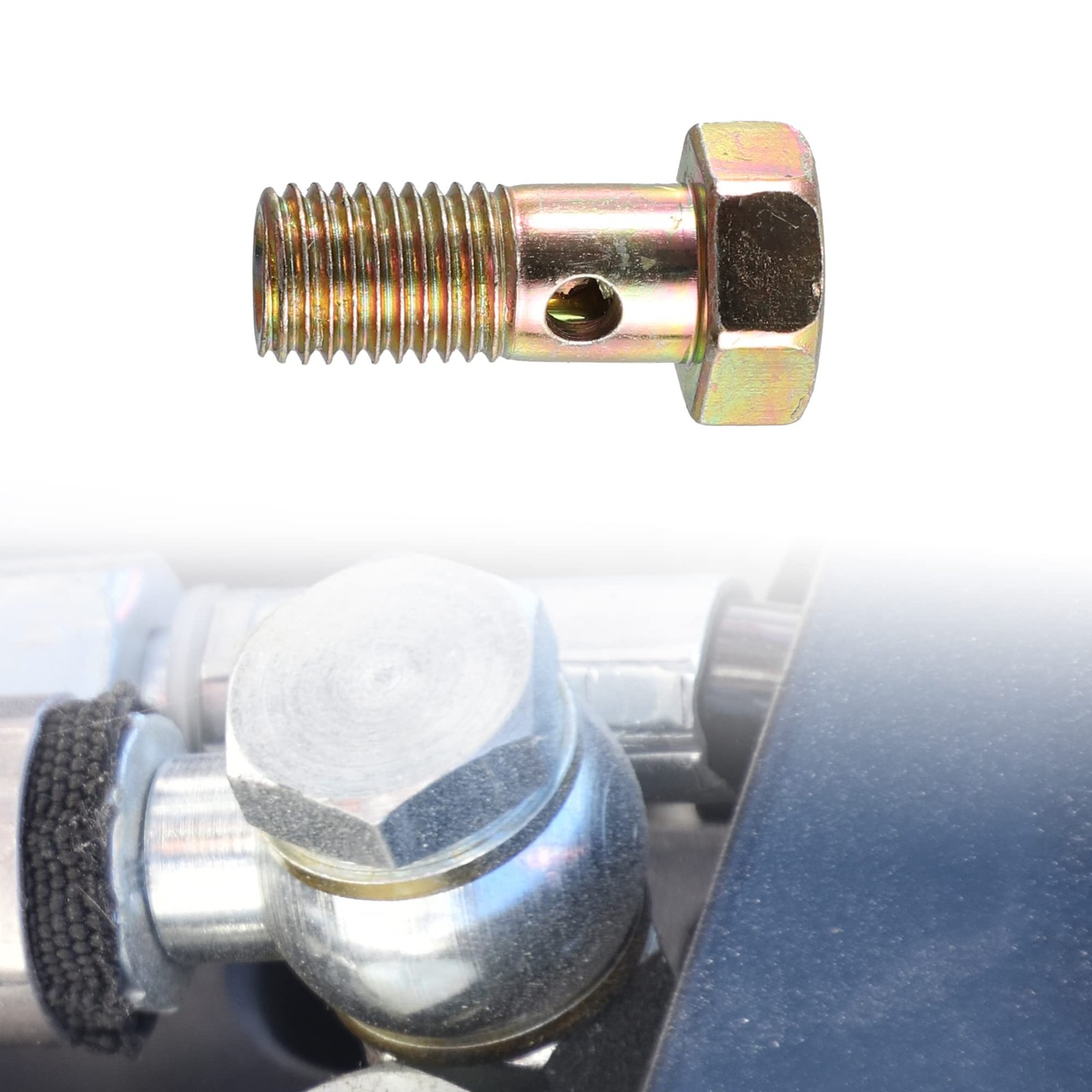 X AUTOHAUX 2 Set Banjo Bolt Brake Fitting Adapter 0.93»x0.51», Bronze Tone