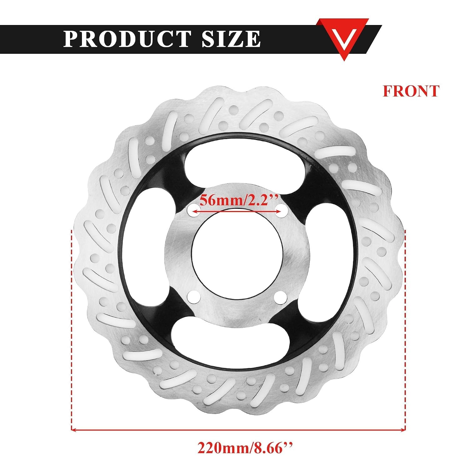 220mm 8.66» Rear Brake Disc Rotor 4 Bolt for 50cc 70cc 90cc 110cc 125cc