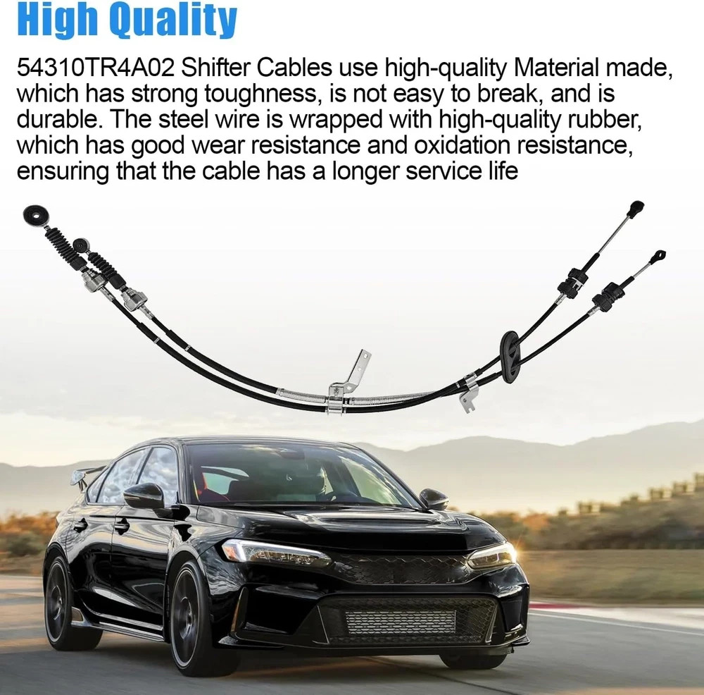 54310-TR4-A02 Shifter Cables Compatible With Honda Civic Si 2.4L L4 2012 2013 20