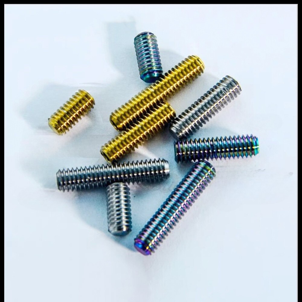 Titanium M4 Grub Screw Flat Point Hex Allen Socket Set Screw for Bike Derailleur