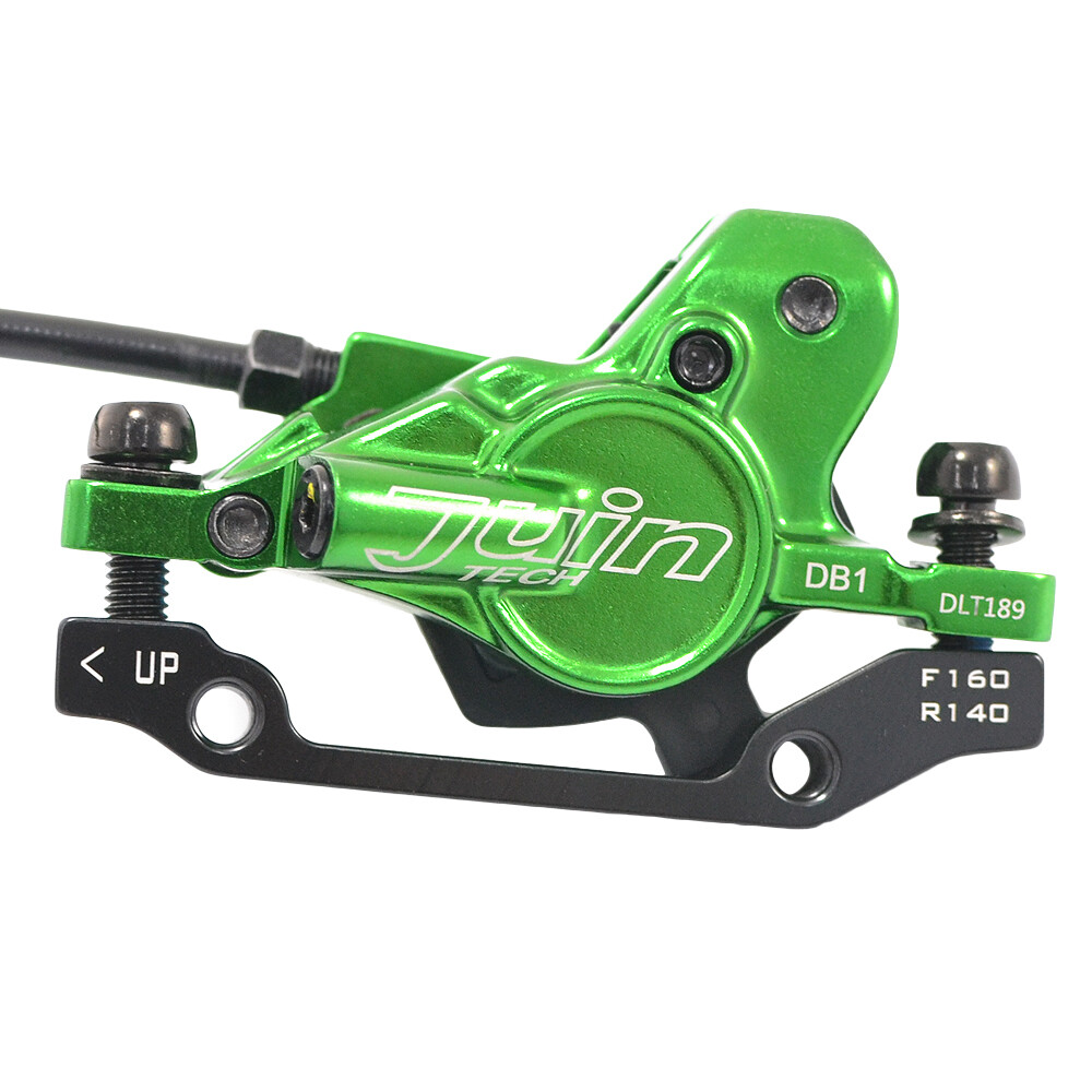 JUIN TECH DB1 MTB E-bike Hydraulic Dual-Piston Disc Brake Set w/160mm Rotor, GN