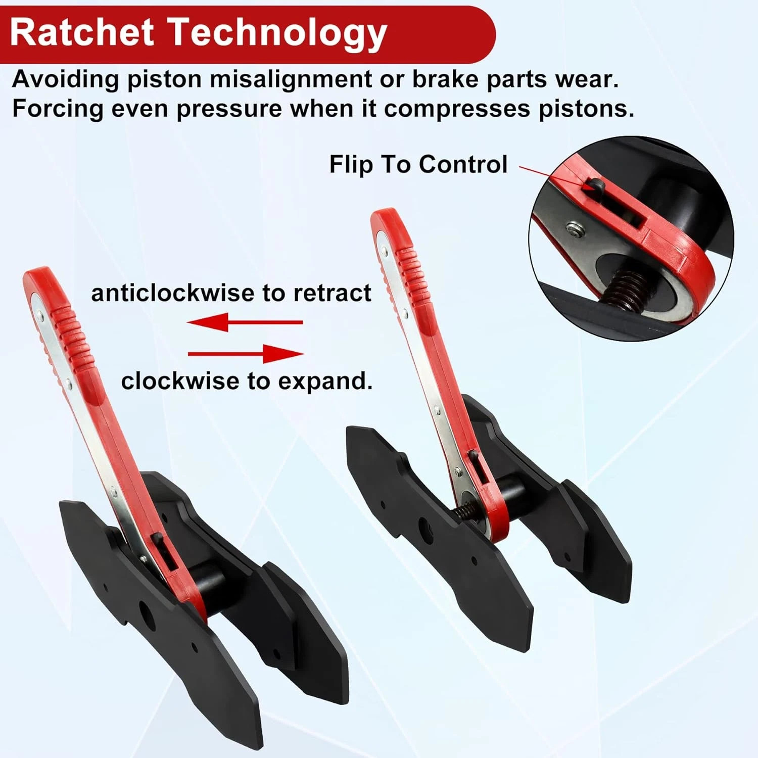 Brake Caliper Compression Tool Set, Automotive Quad Disc Pistion Ratchet Ratchet