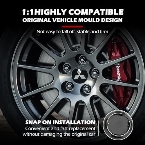 60mm Wheel Hub Center Cap with Logo Emblem ABS Material Compatible with