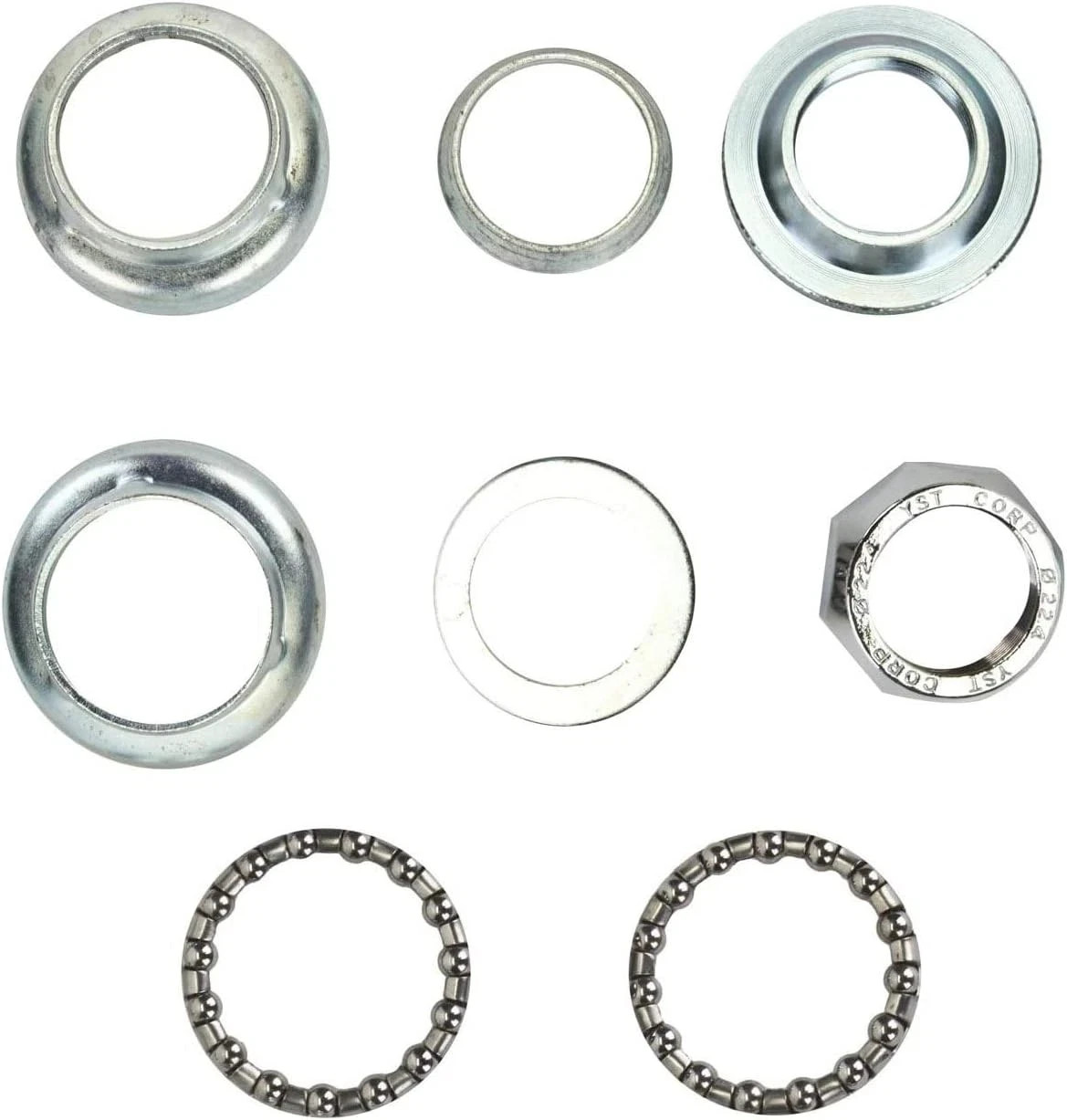 8 PCS Set 1″ Threaded Bicycle Headset Combo, Bicycle Front Fork Bowl Set