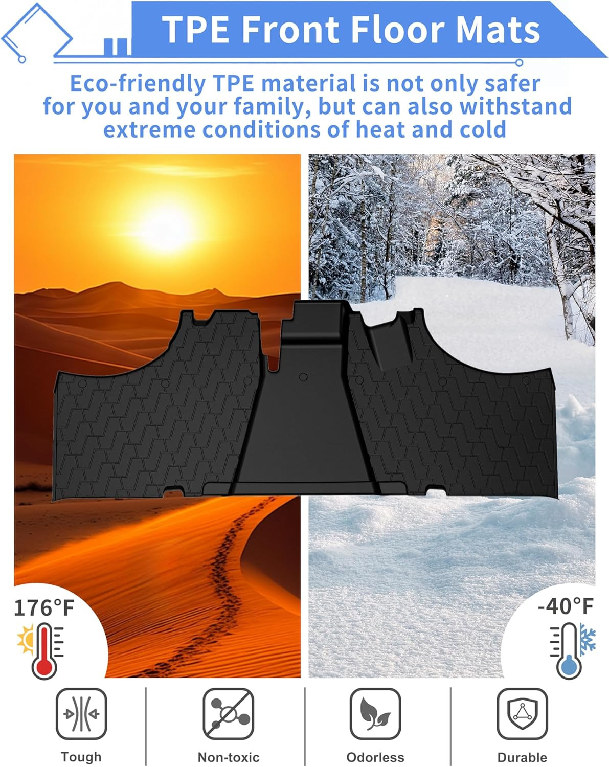 Front Floor Mats Set Kawasaki Mule PRO DX DXT FX FXR FXT 2015-2025 TPE Liner
