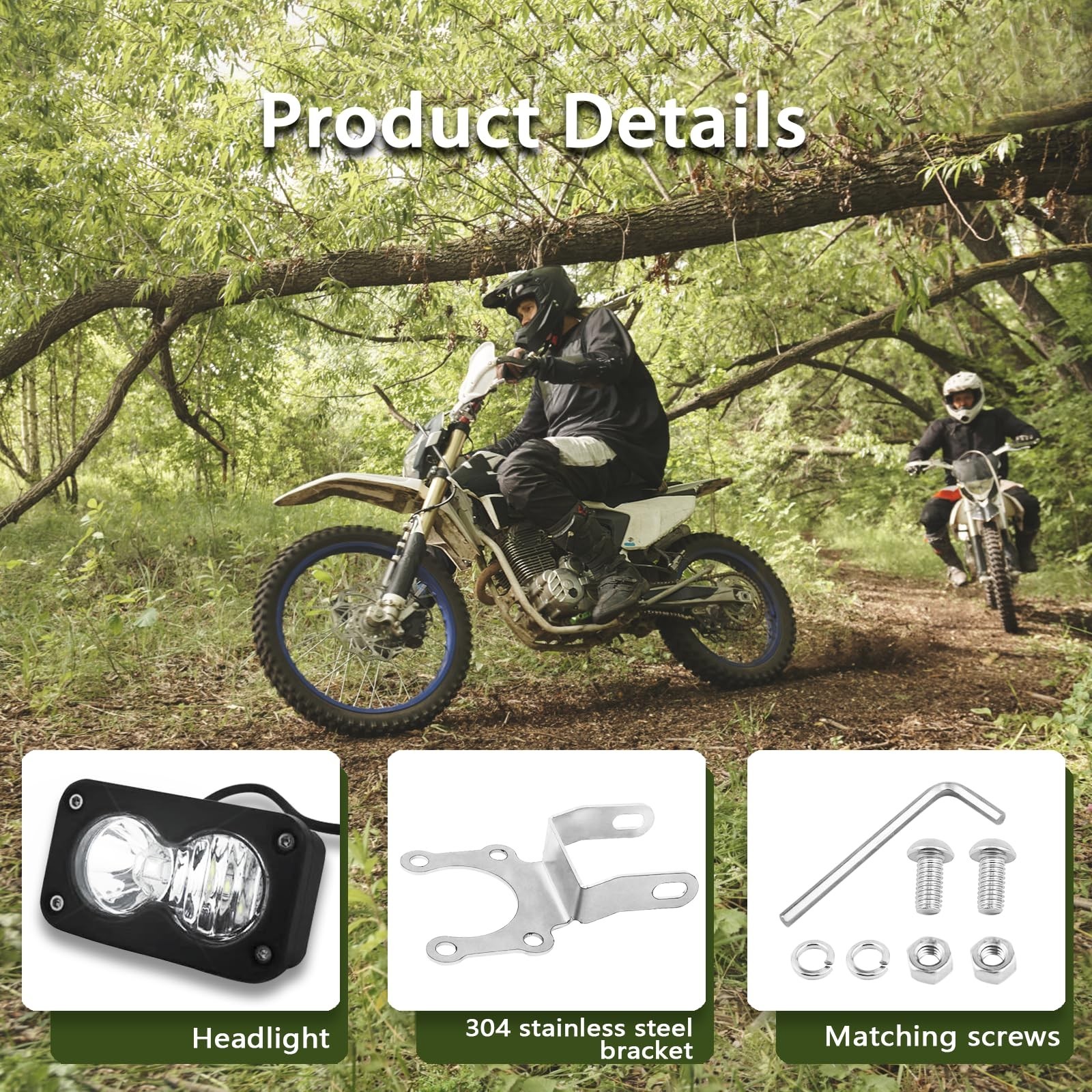 Headlight Kit with Mount Bracket Compatible for SurRon Segway X260, Clear Whi…