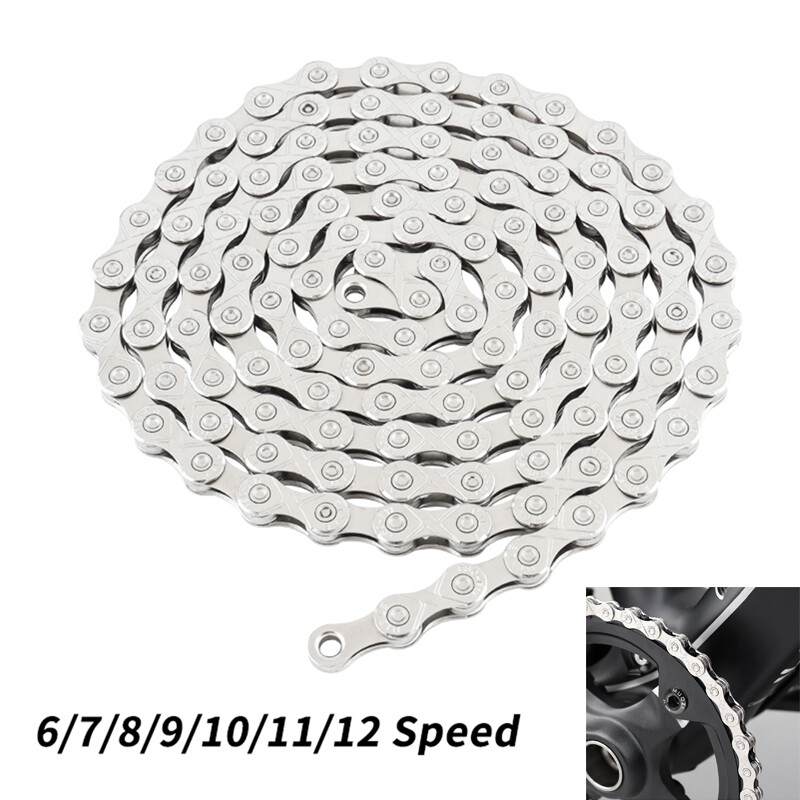 MTB Mountain Road Bike Bicycle Silver Steel Shifter Chain 6/7/8/9/10/11/12 Speed