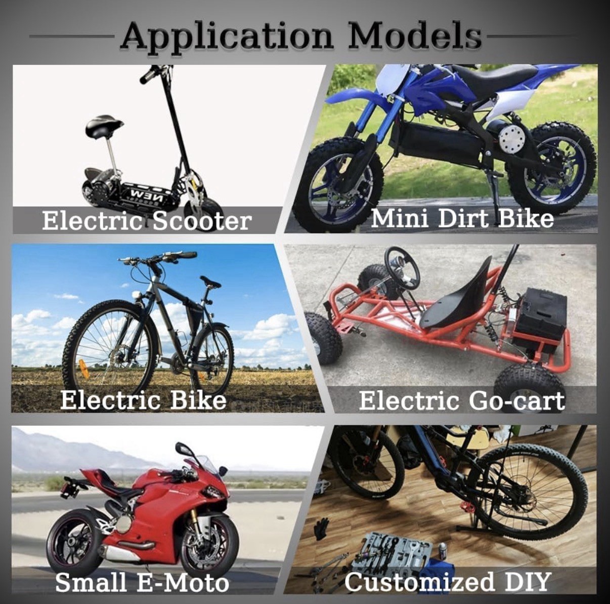 MY1020 36V 500W Electric Motor Kit Controller Chain Throttle Grip Brand New
