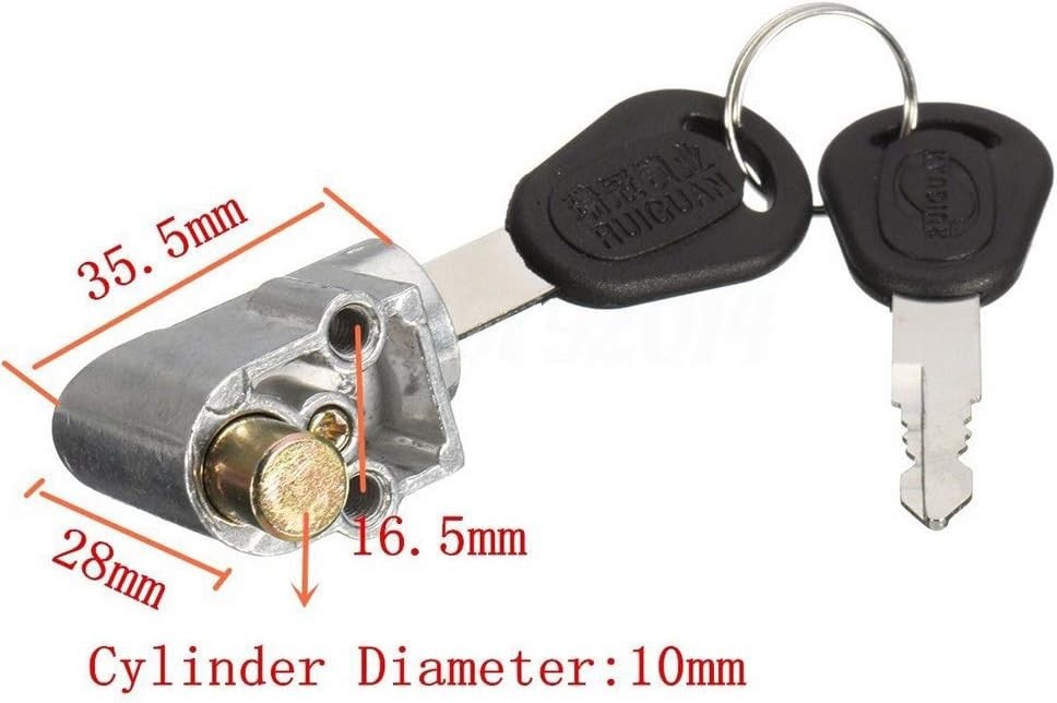 Universal Safety Lock for E-Bike Battery with Two Keys – Compact and Efficient