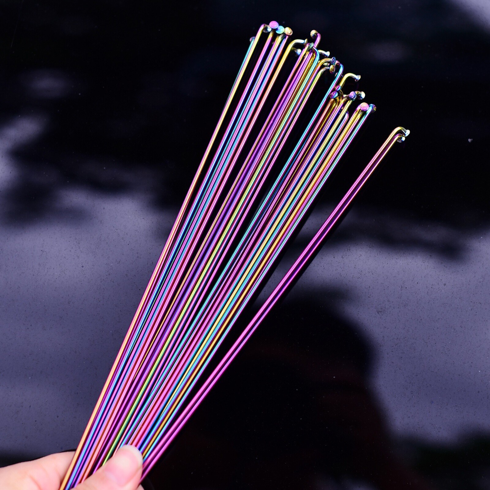 Ultralight J-Bend Colorful Stainless Bicycle Bike Spokes with Brass nipples NeFq
