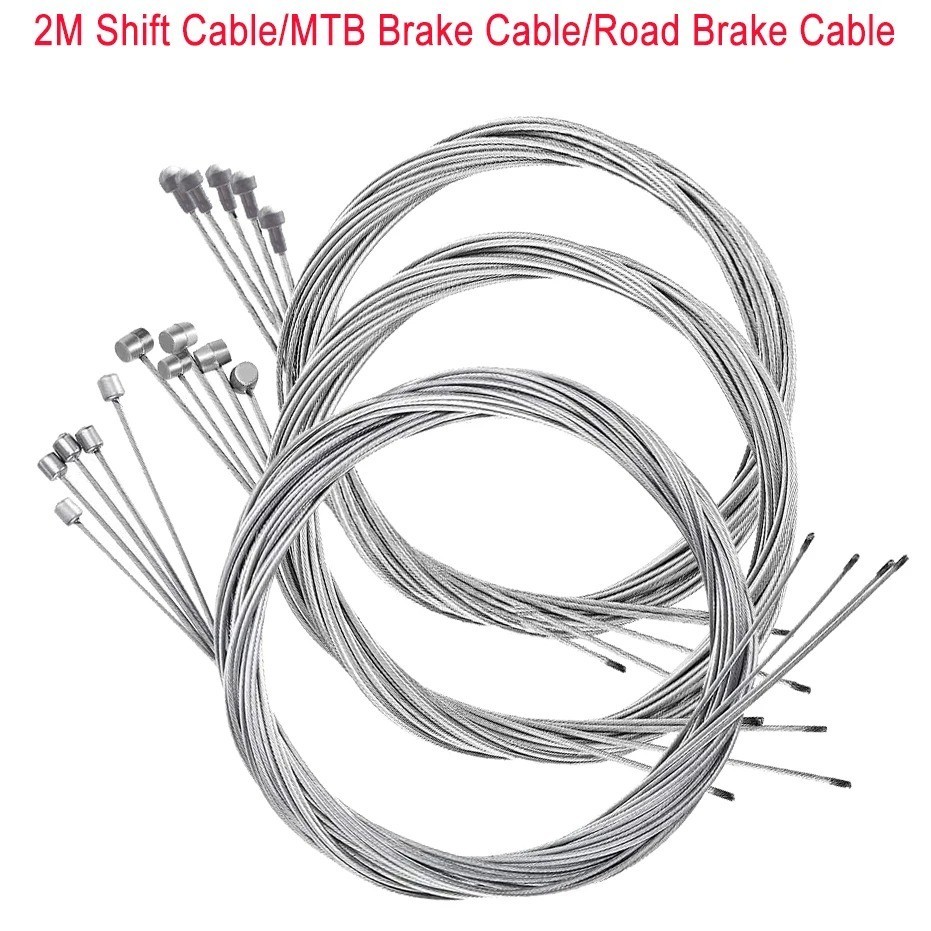 5pcs 2M MTB Bicycle Brake Cable Stainless Steel Gear Shift Inner Wire