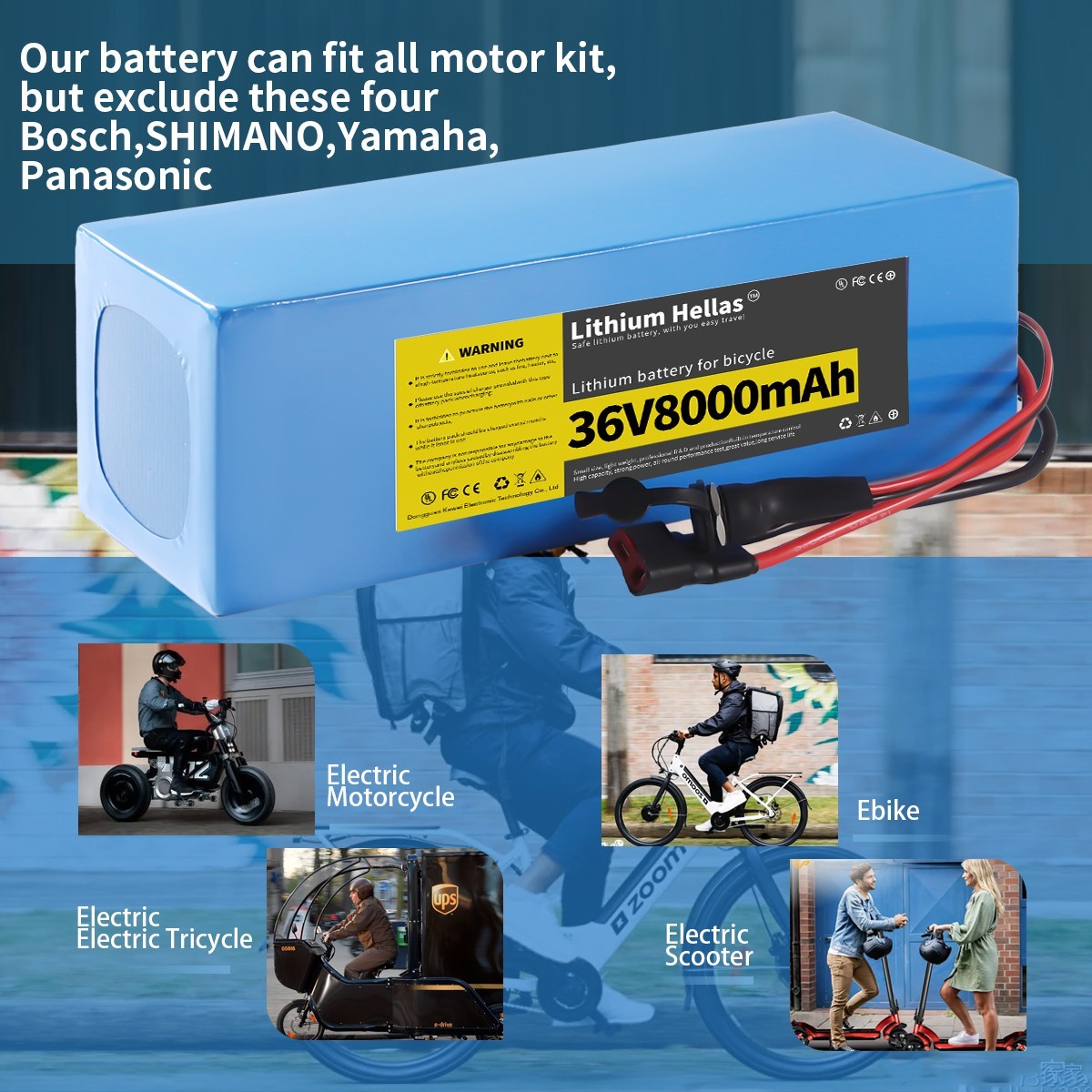 36V8Ah Li-ion Battery Repalcement For Ebike Electric Bicycle Scooter–US STOCK