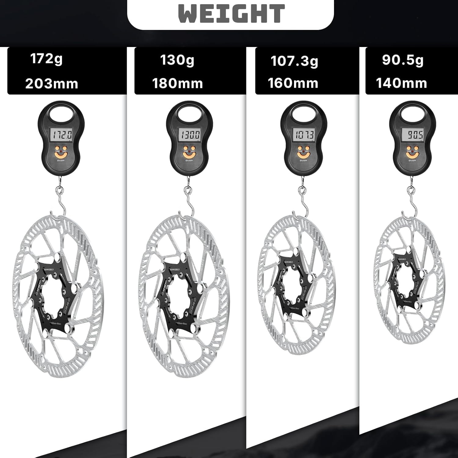 IIIPRO A2 140Mm 160Mm 180Mm 203Mm Floating Bike Disc Brake Rotor with 6 Bolts,Mt