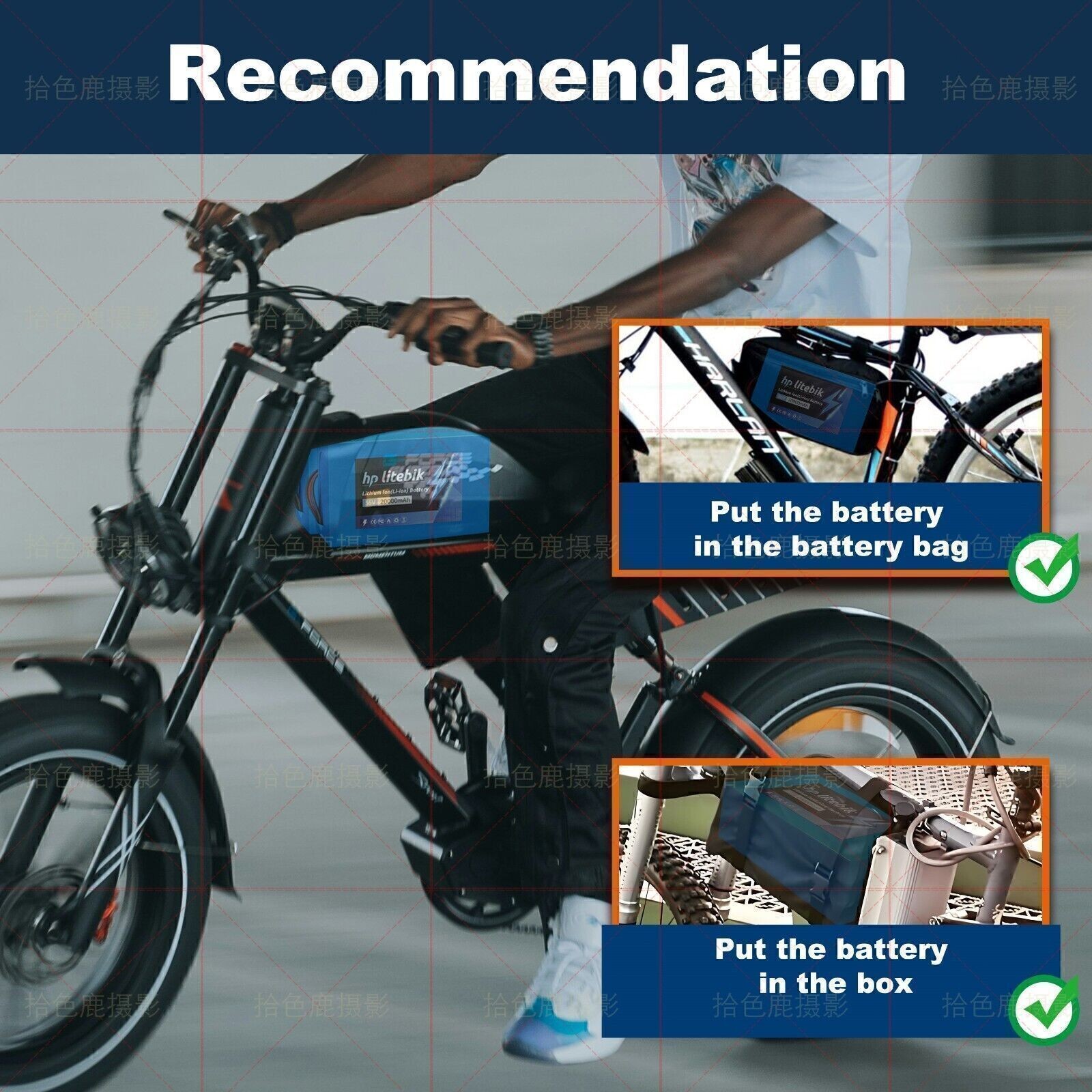 36V 48V 52V 60V 72V Ebike Battery for 500W 750W 1000W 1500W 3600W Bicycle Bike