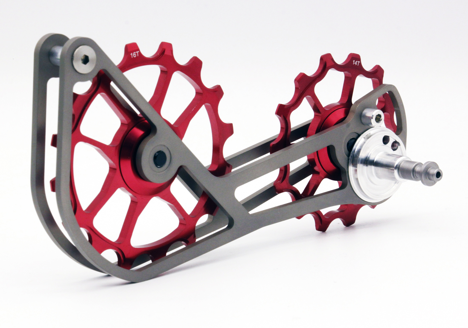Swishti Road Bike Oversized Pulley Titanium Cage For 10/11S SRAM Force In Red