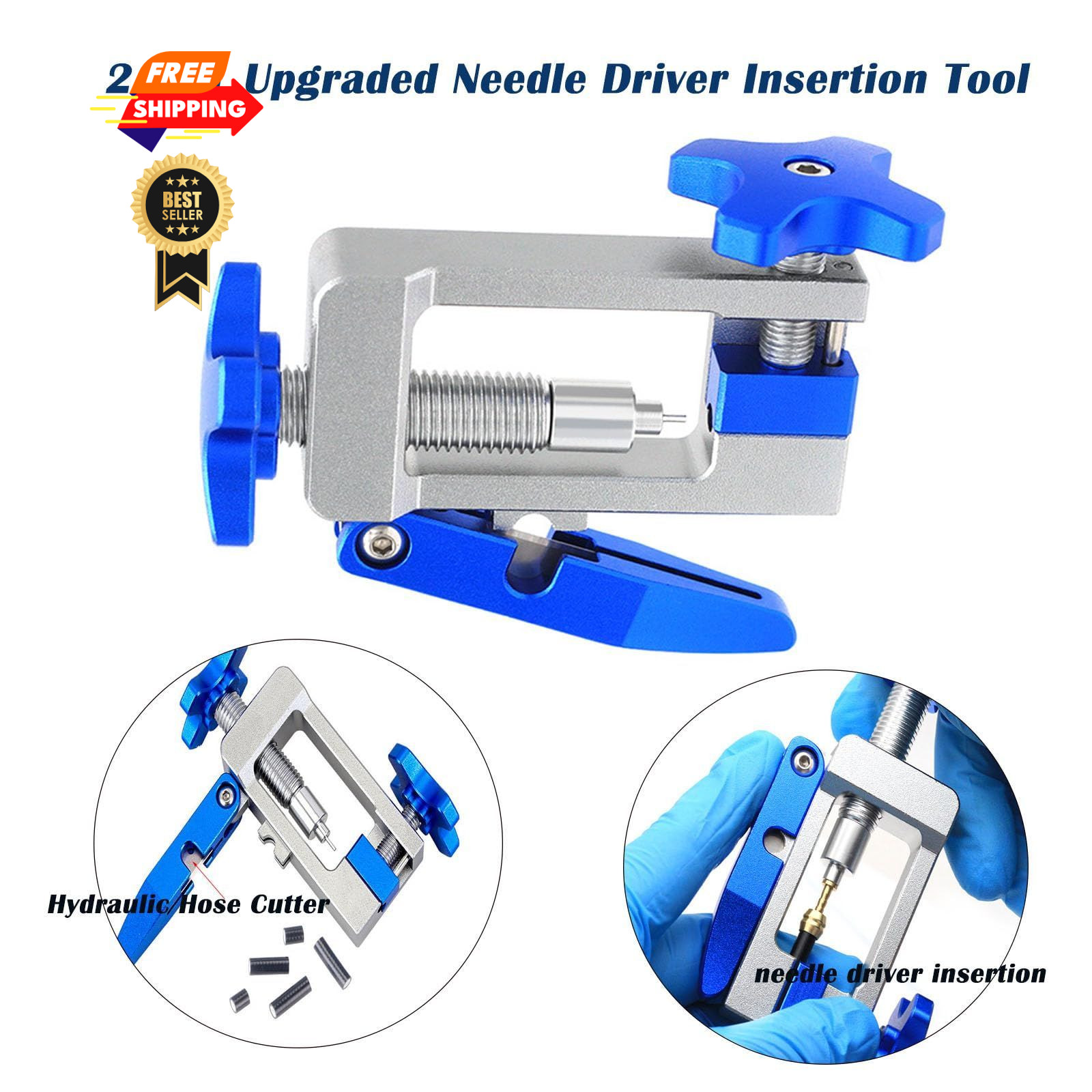 Lyshujli 2 in 1 Bike Hydraulic Brake Hose Line Cutter and Blue