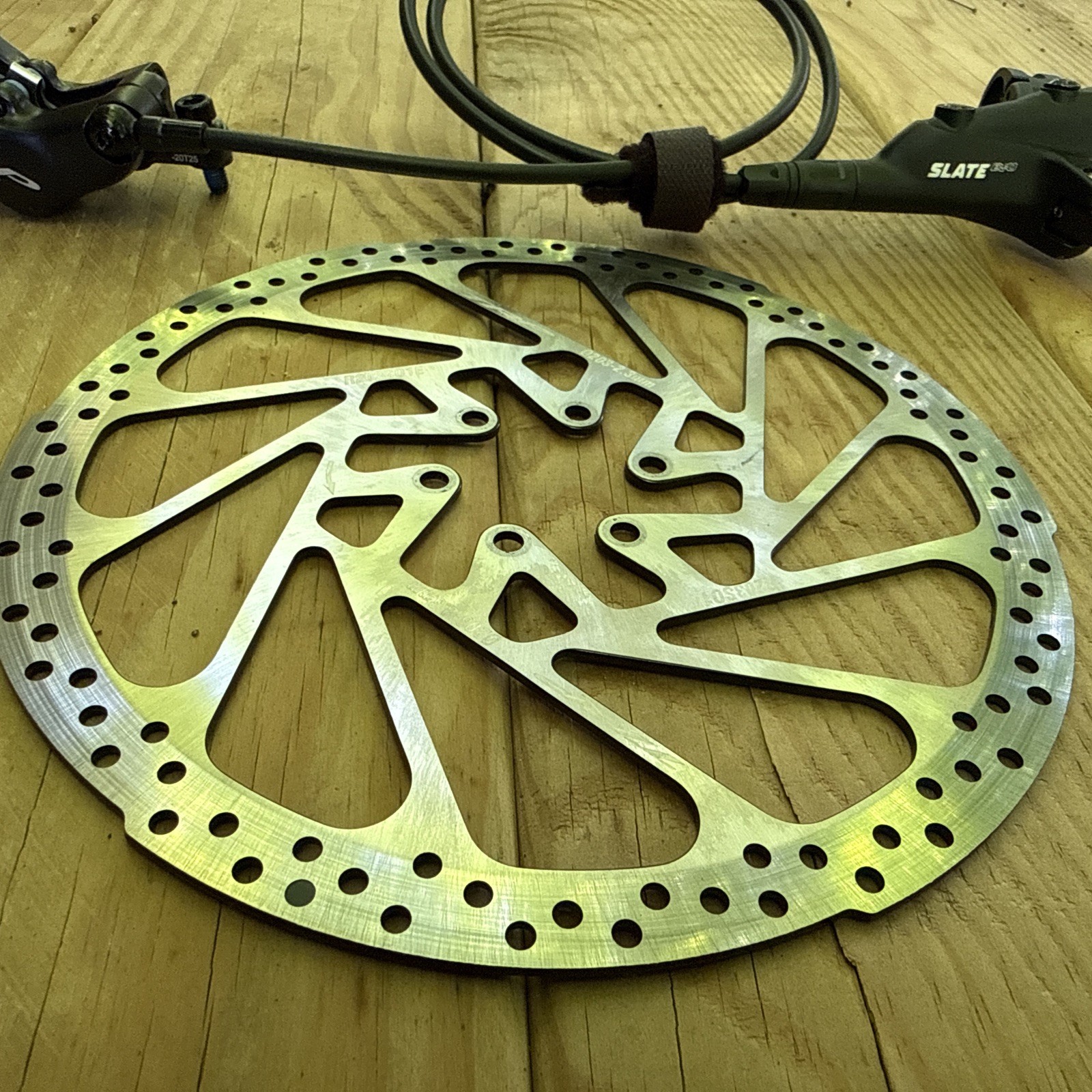 TRP Slate Evo Hydraulic Disc Brake (Front Left) — Post Mount with 203mm Rotor