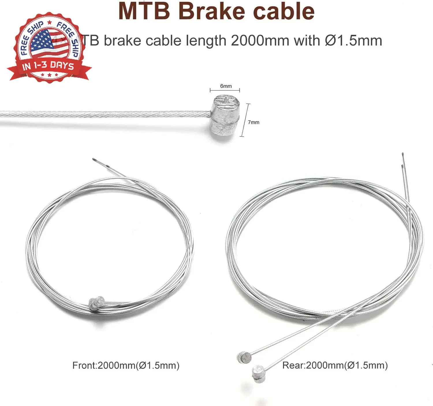 4PCS Premium Bike Brake Cable Set,Universal Standard Bicycle Brake Cable, Profes