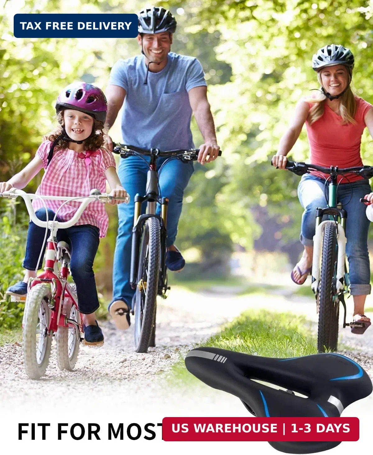 MSDADA Gel Bike Seat Bicycle Saddle, Bike Saddle for Men & Women, Waterproof Bic