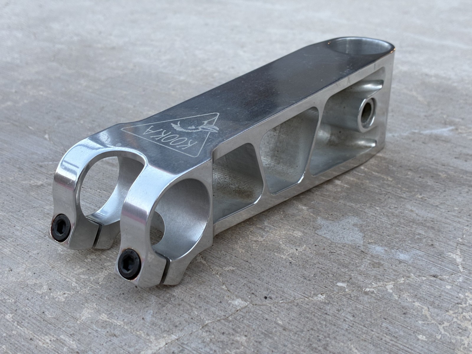NOS Kooka CNC Machined Alloy 1″ Threadless Stem | 25.4×135 mm / Silver Ano