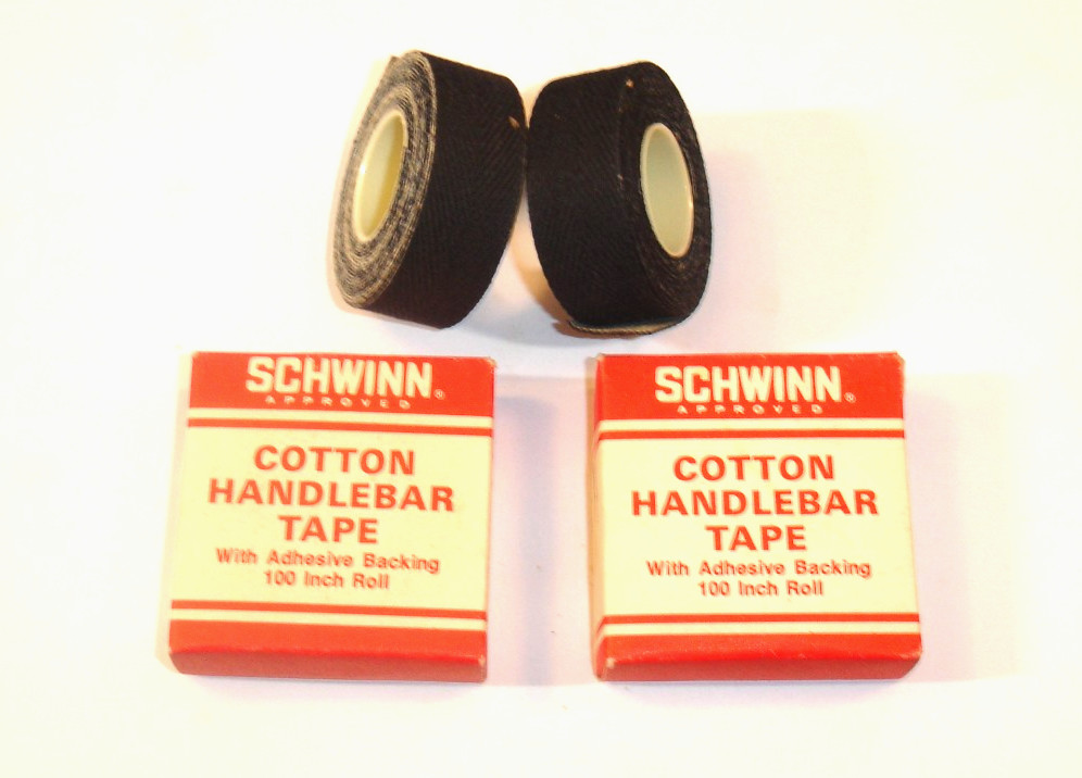 Vintage Schwinn Cotton Handlebar Tape Black Cloth 100 Inch NOS Made in France