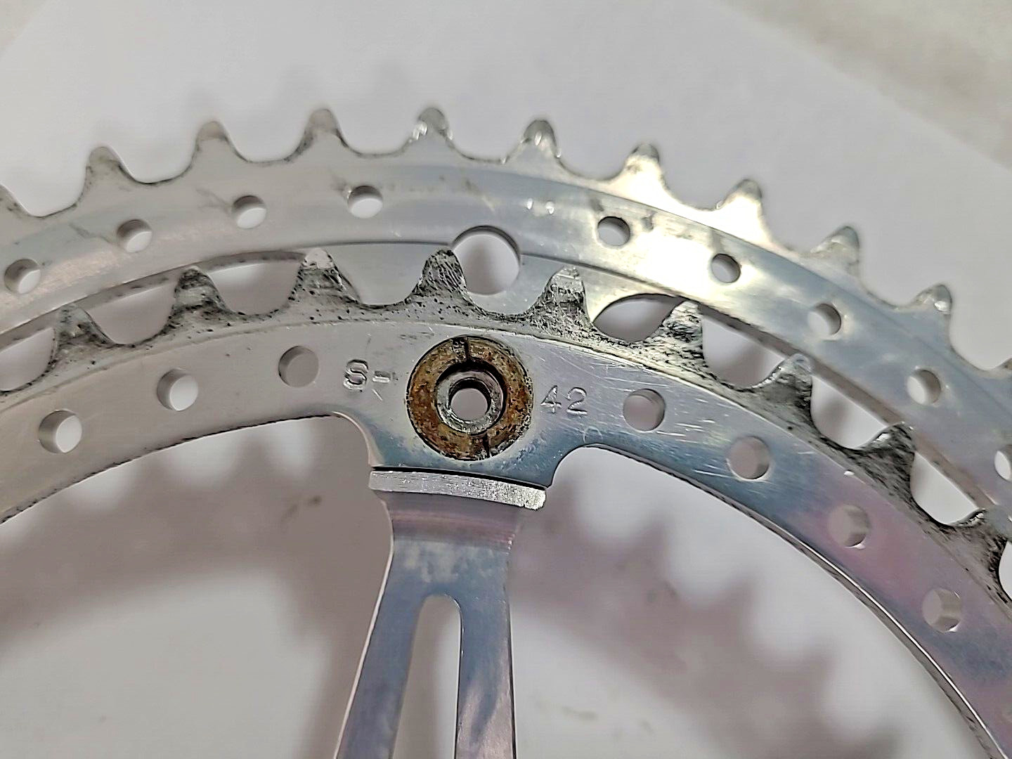RARE Sakae Mighty Crankset 144 BCD / 171mm + Caps / 52-42t- NICE! / #170