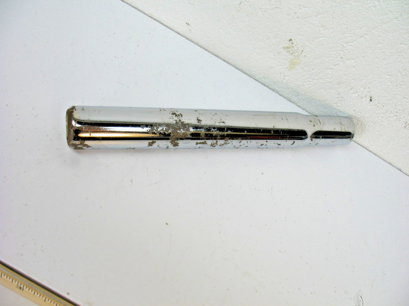 Chrome/Silver Steel Seat Post from a 16″ RoyalBaby Star Bike 25.4 – Used