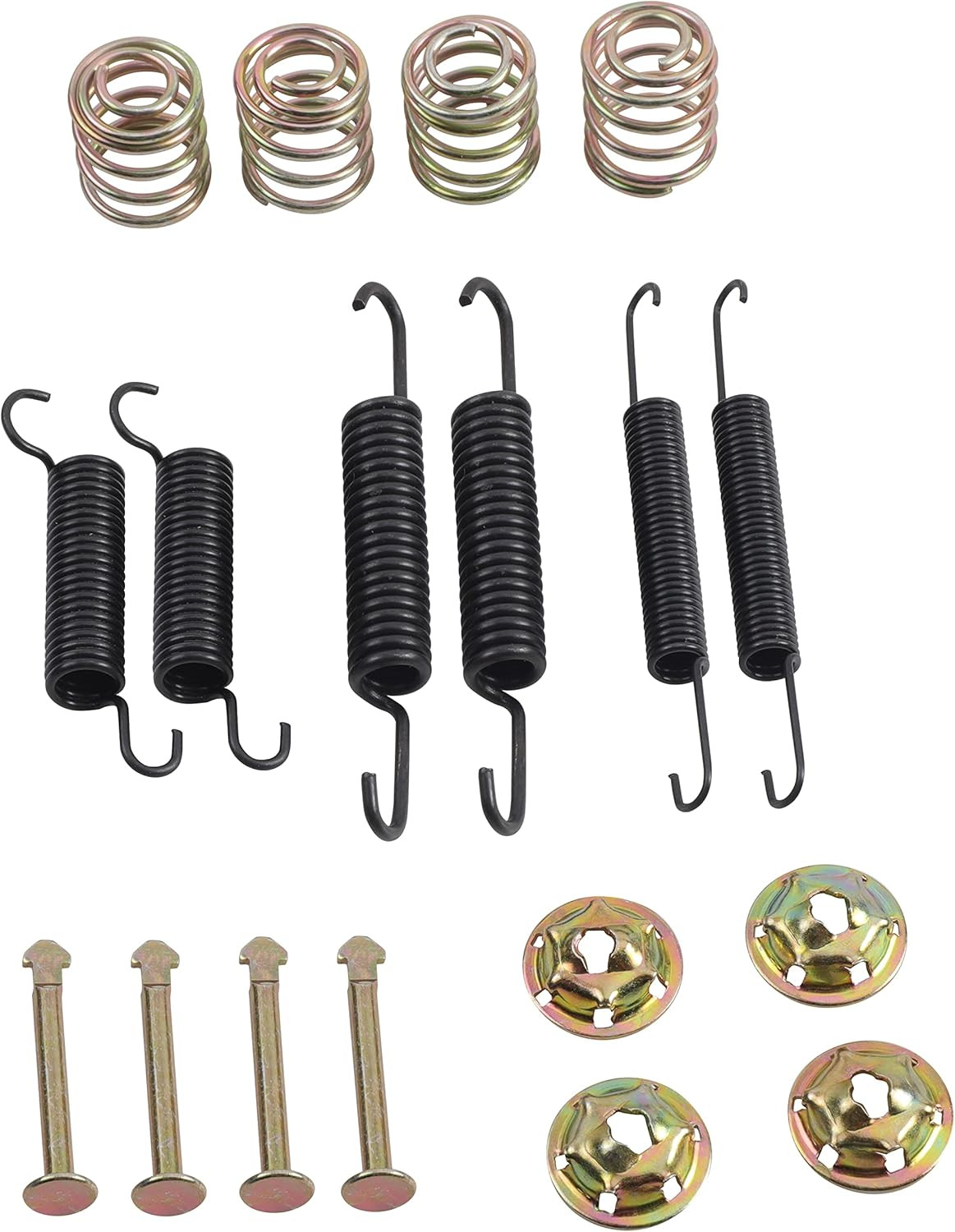 EZGO Brake Shoes Pads and Spring Kit Compatible With1996-Up Txt/St350/Workhorse