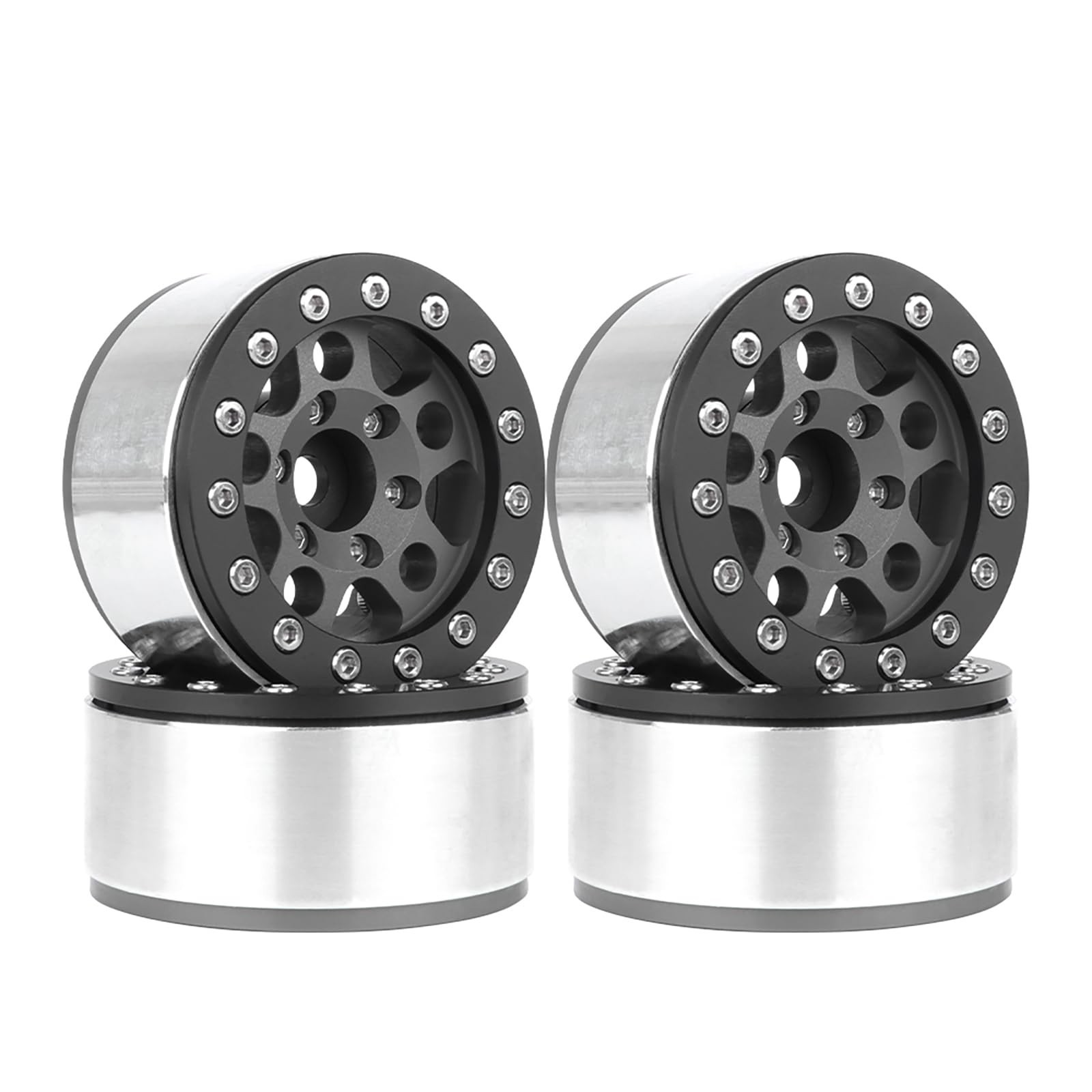 4PCS 1.55 Inch Aluminum Alloy Metal 5Spoke Beadlock Wheel Rim Hubs Replacemen…