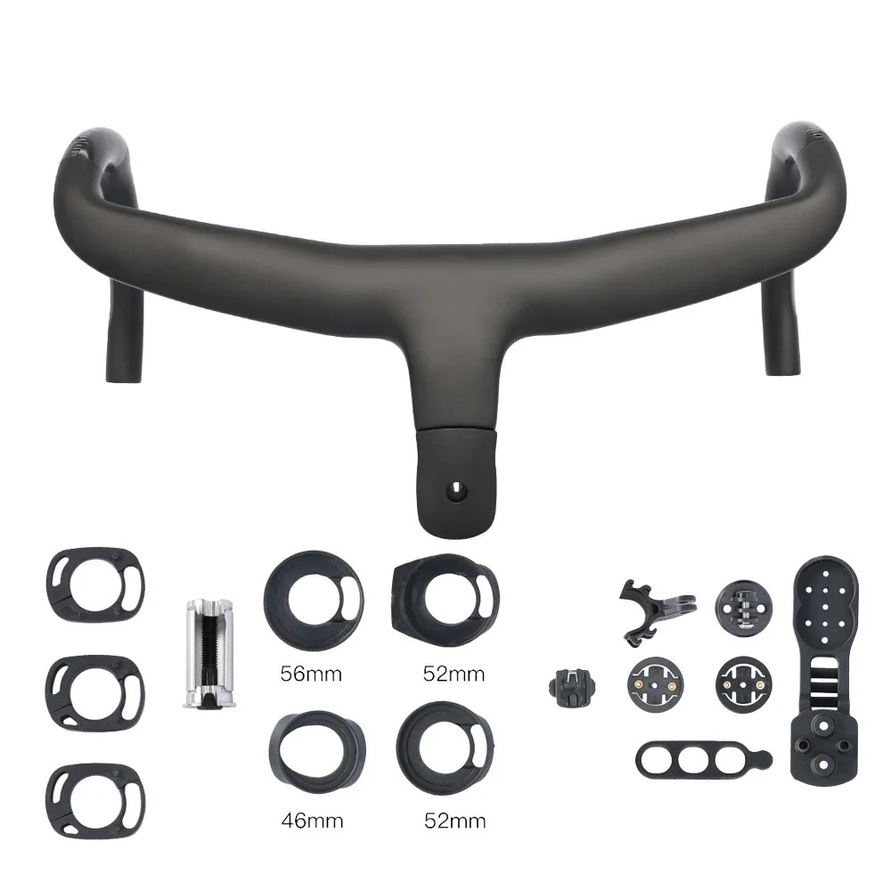 Carbon Integrated Road Bike Drop Bar Internal Routing Cable with Computer Mount