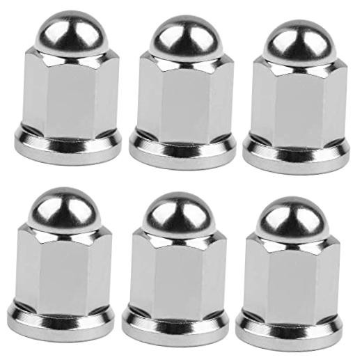 Titanium M8 M10 Dome Head Acorn Nuts for Bicycle Motorcycle Exhaust M6 Silver