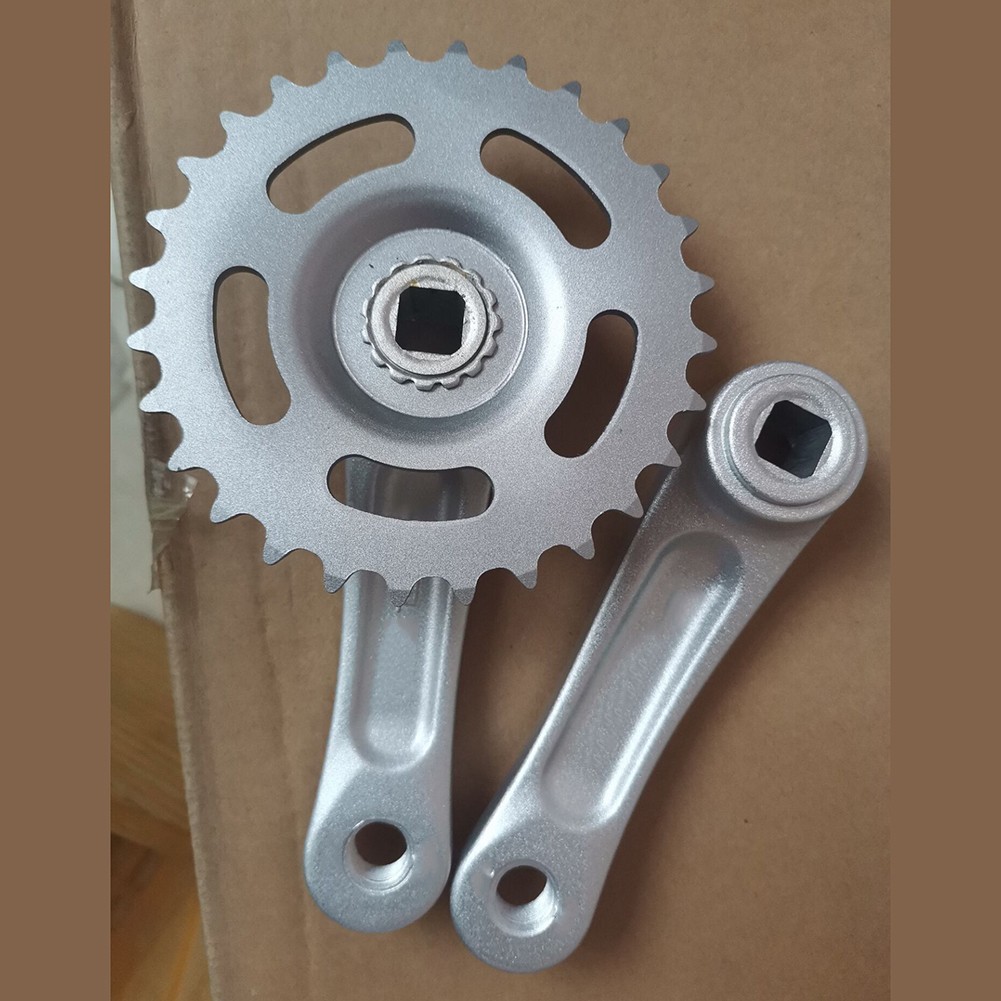 28T 114mm Aluminum Crankset for Single For Speed and Fixie Bikes Square Hole BB